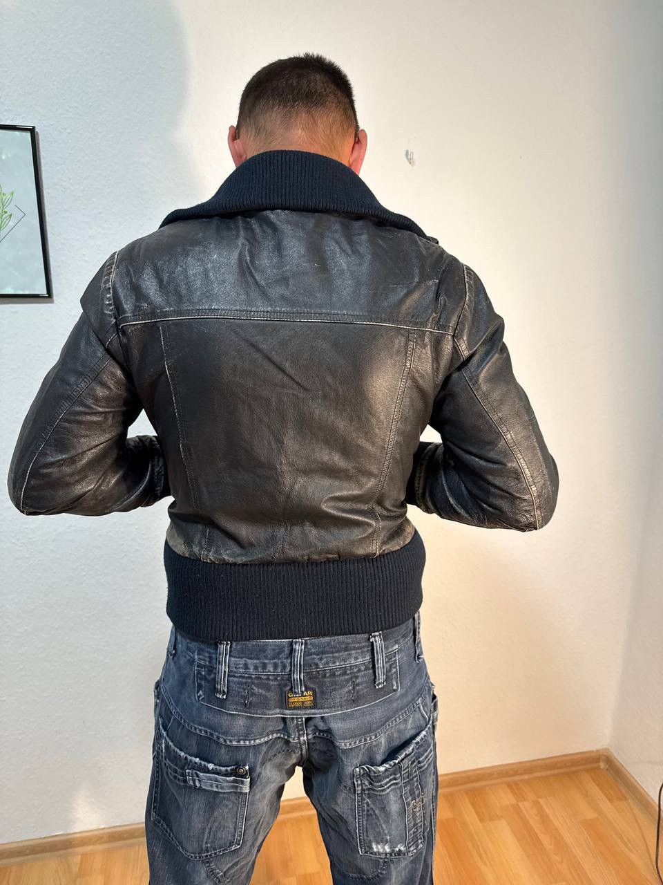 Japanese Brand × Vintage Vintage Leather Bomber Jacket Size M / US 6-8 / IT 42-44 - 2 Thumbnail