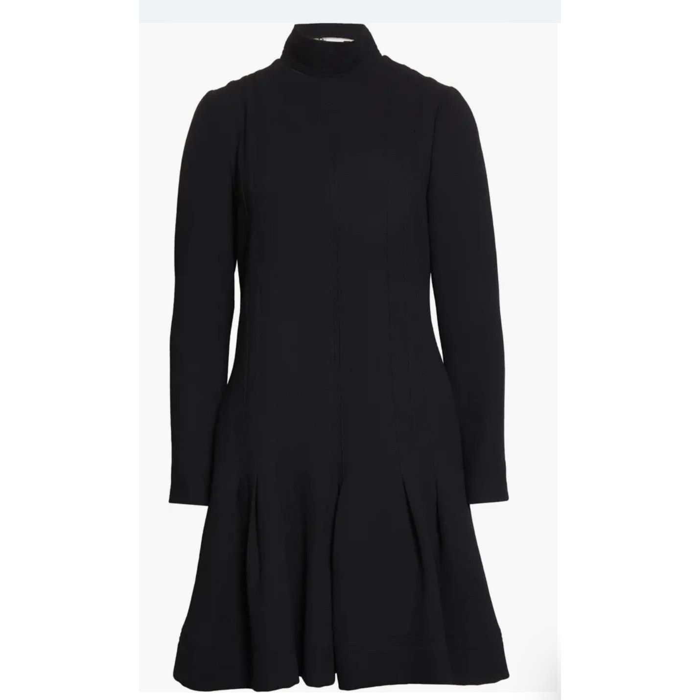 Lela Rose Lela Rose black long sleeve wool blend flounced dress size 0 Size XS / US 0-2 / IT 36-38 - 2 Thumbnail