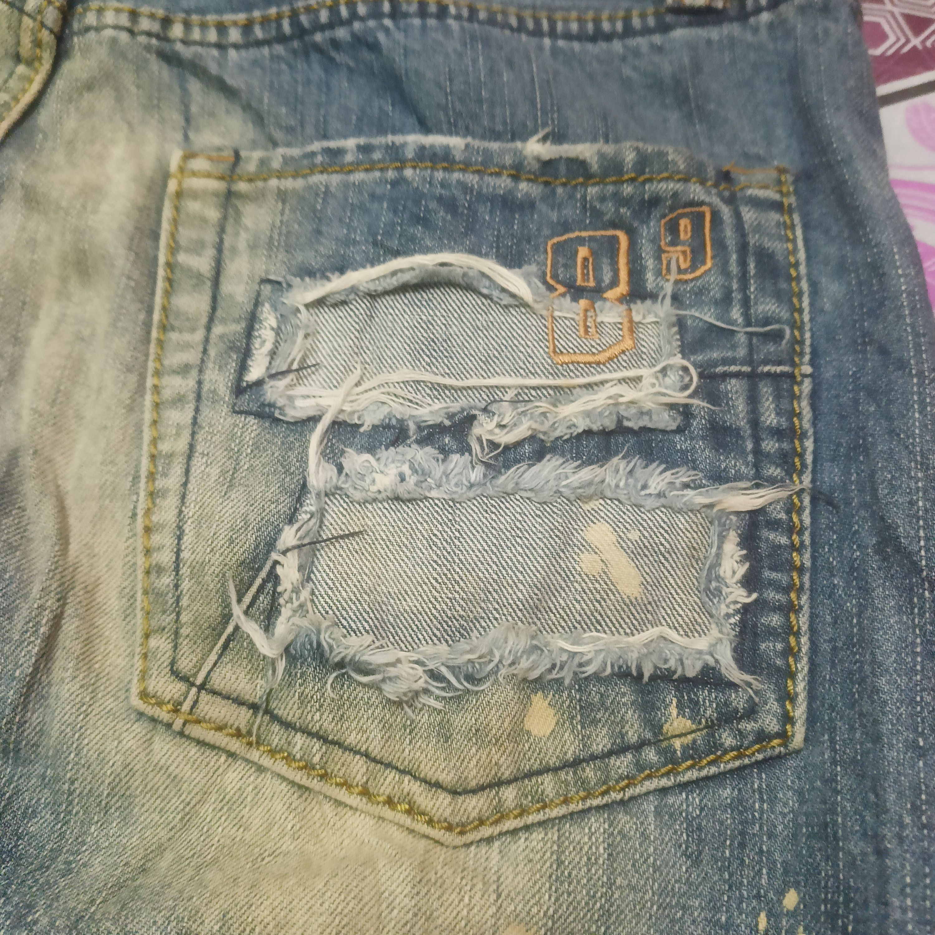 Who Decides War Big train Patchwork Distressed Jeans Painted Splash Design Size US 32 / EU 48 - 14 Thumbnail