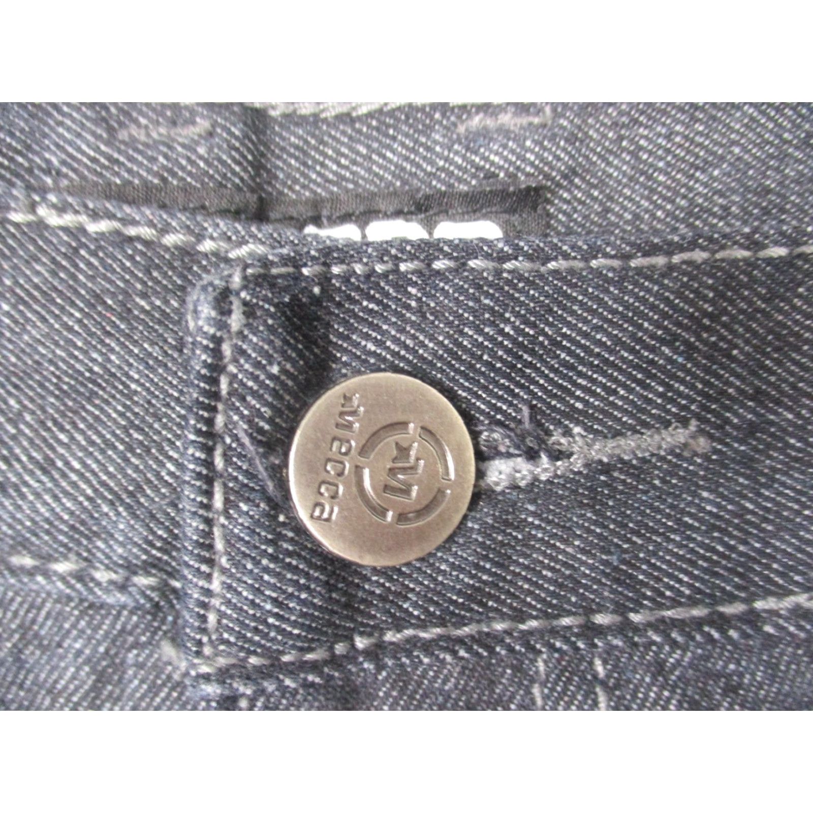 Vintage Mecca Jeans Mens 42x32 Dark Gray Denim Straight Leg Embroidered Back Pockets Pants Size US 42 / EU 58 - 3 Thumbnail