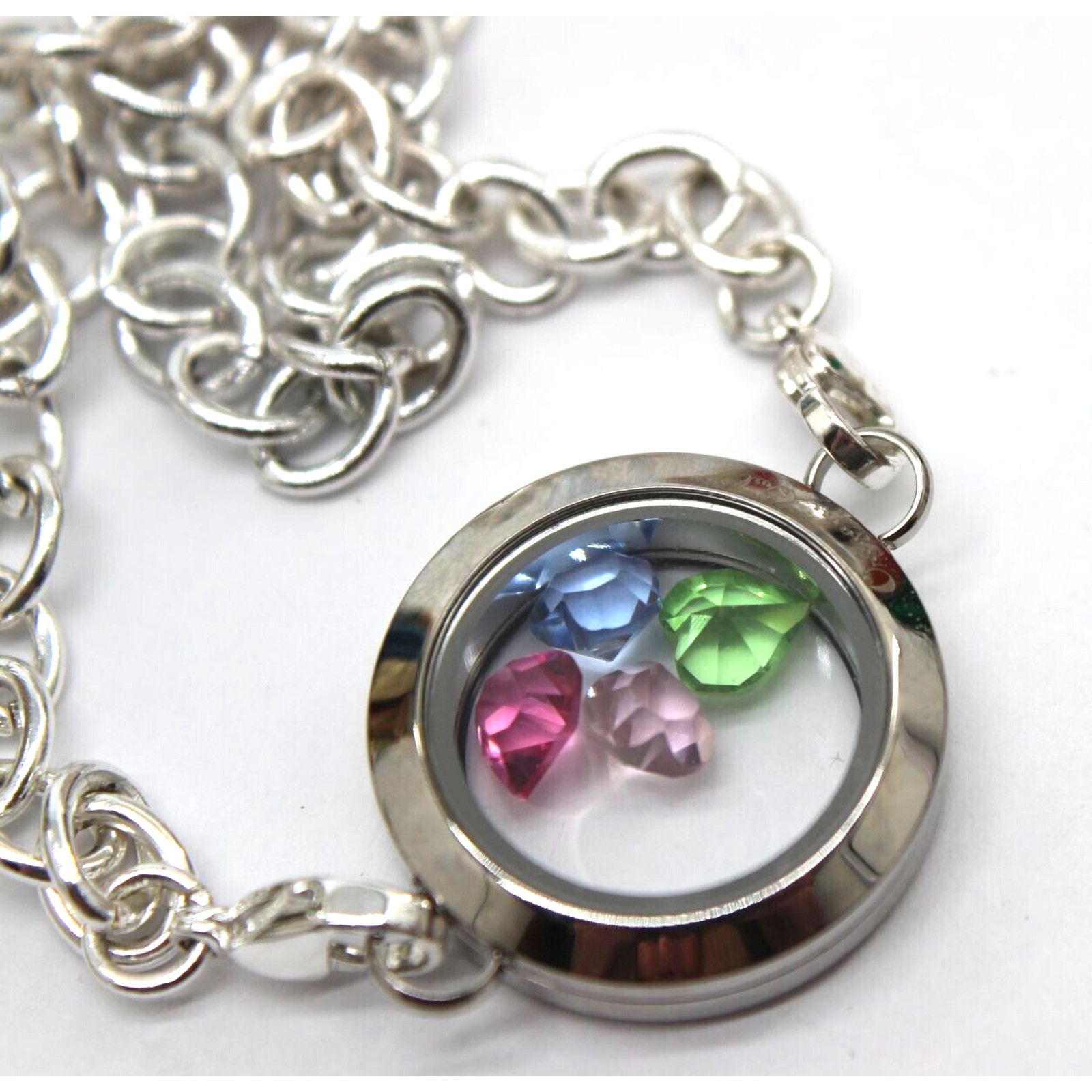 Other Origami Owl Pendant Double Rhinestone Stainless Steel Size ONE SIZE - 6 Thumbnail