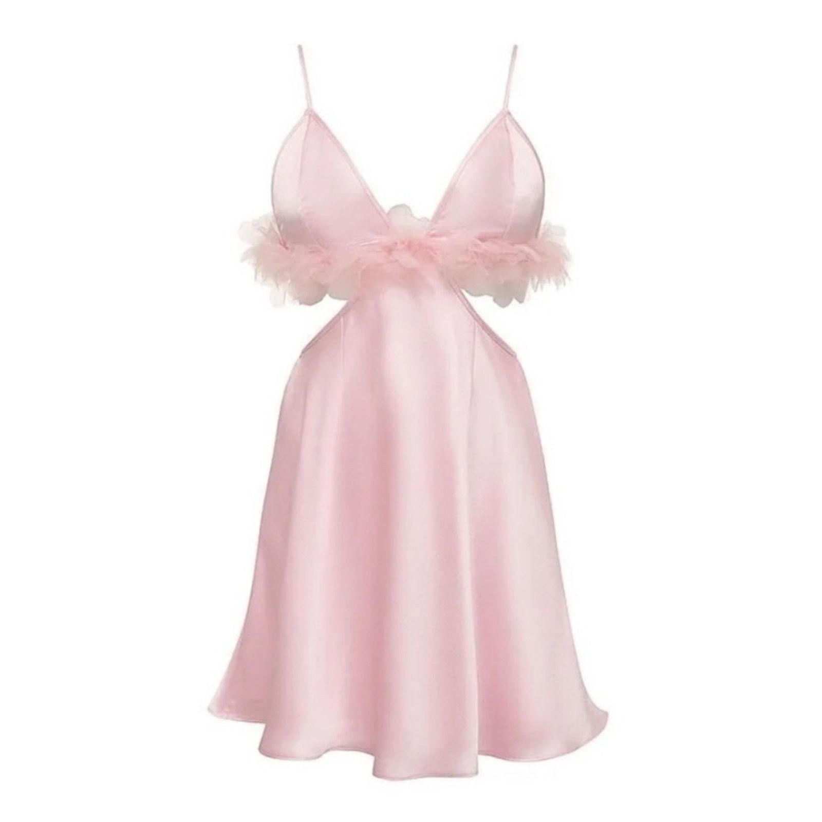 REVOLVE For Love & Lemons Floral Trim Pink Cutout Slip Dress XL Size XL / US 12-14 / IT 48-50 - 3 Thumbnail