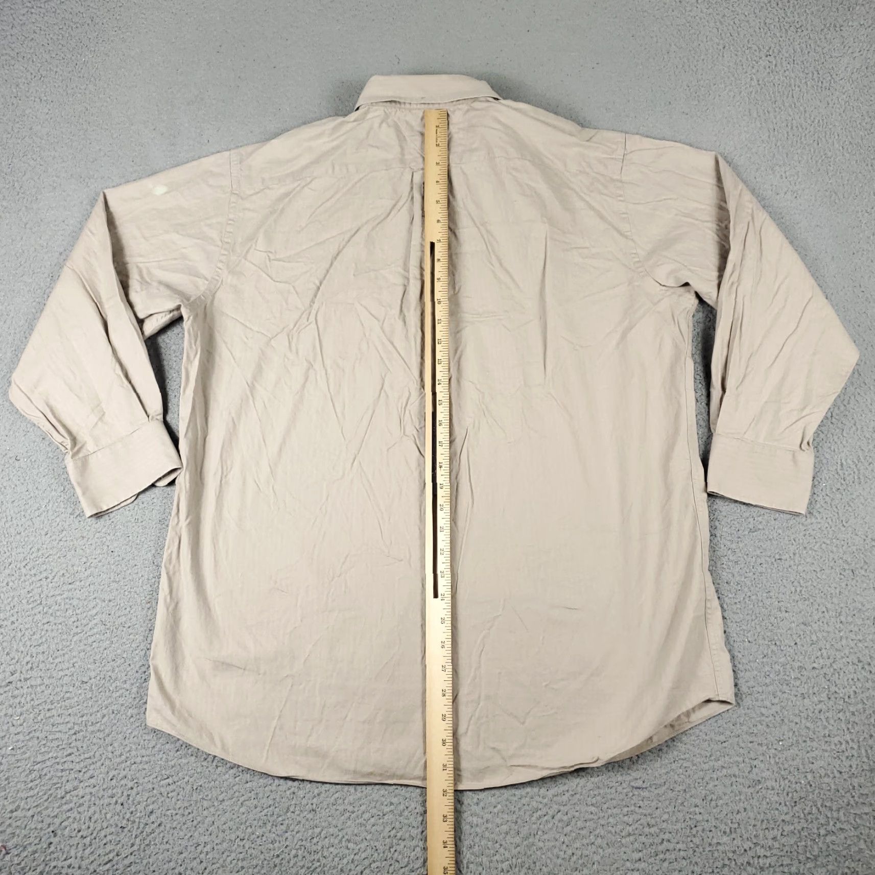 Tommy Hilfiger Tommy Hilfiger Button-Up Shirt Mens Large Beige Long Sleeve Casual Preppy Size US L / EU 52-54 / 3 - 3 Thumbnail