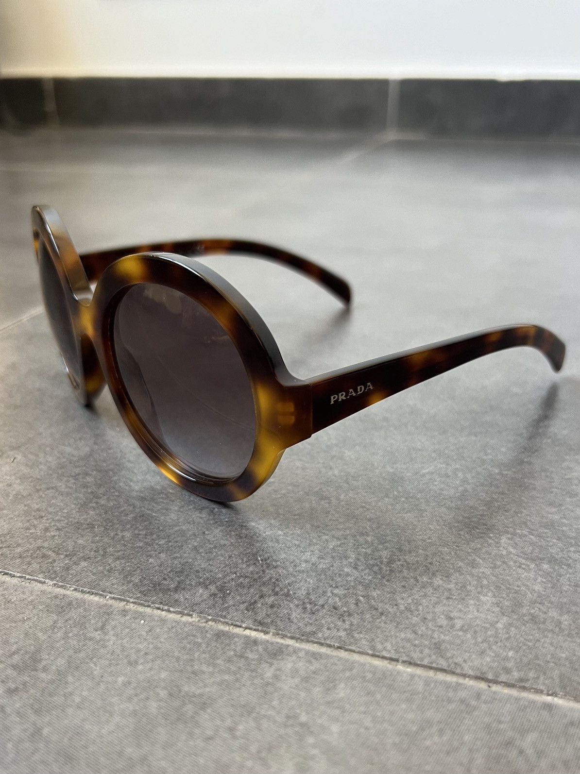Vintage Prada Havana Oversized Round Sunglasses
