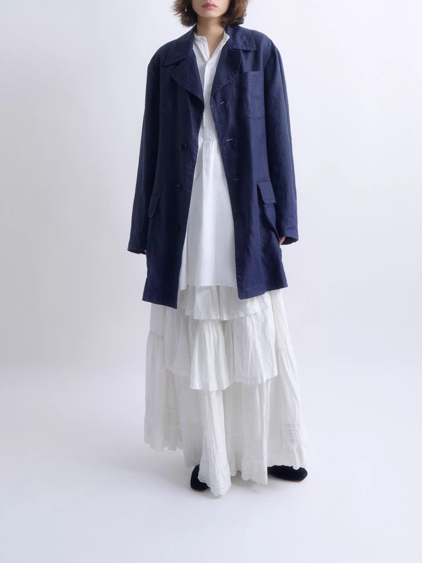 Gianfranco Ferre GIANFRANCO FERRE 90s STUDIO Line Indigo Linen Jacket Size US S / EU 44-46 / 1 - 5 Thumbnail