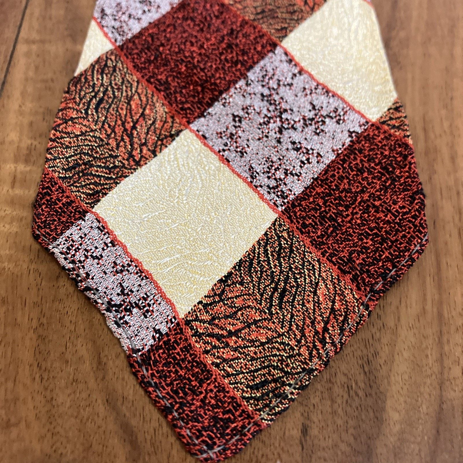 Handmade 1930s Necktie Checkered Swing Tie Art Deco Single Stitch Size ONE SIZE - 2 Thumbnail