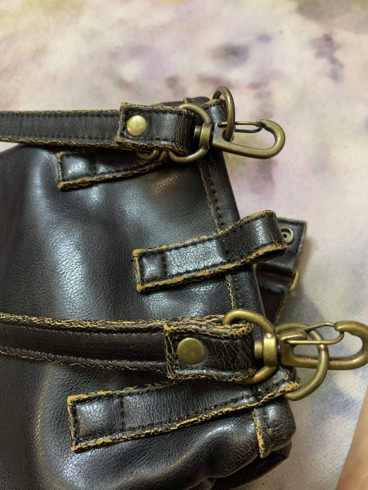 KMRii Japanese Apocalypse Vkei Custom Mini Leather Sling Bag Size ONE SIZE - 9 Thumbnail