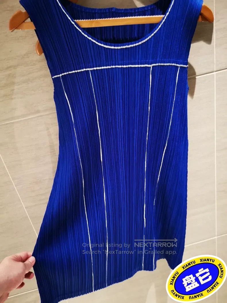 Issey Miyake Issey Miyake Royal Blue Dress Size L / US 10 / IT 46 - 1 Thumbnail