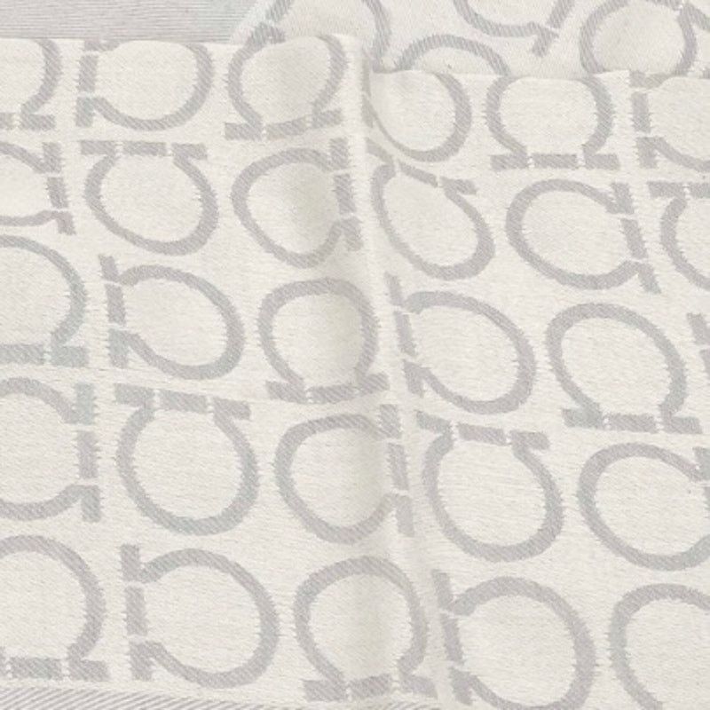 Salvatore Ferragamo Salvatore Ferragamo Gancini Large Stole Scarf – Gray/Ivory Size ONE SIZE - 3 Thumbnail