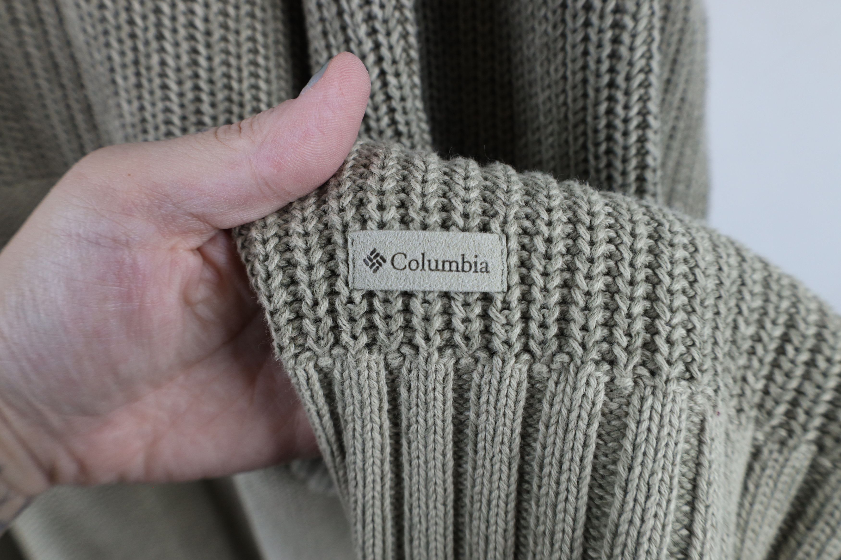 Columbia × Vintage Vintage 90s Columbia Marled Cotton Ribbed Knit Sweater Beige Size US L / EU 52-54 / 3 - 4 Thumbnail