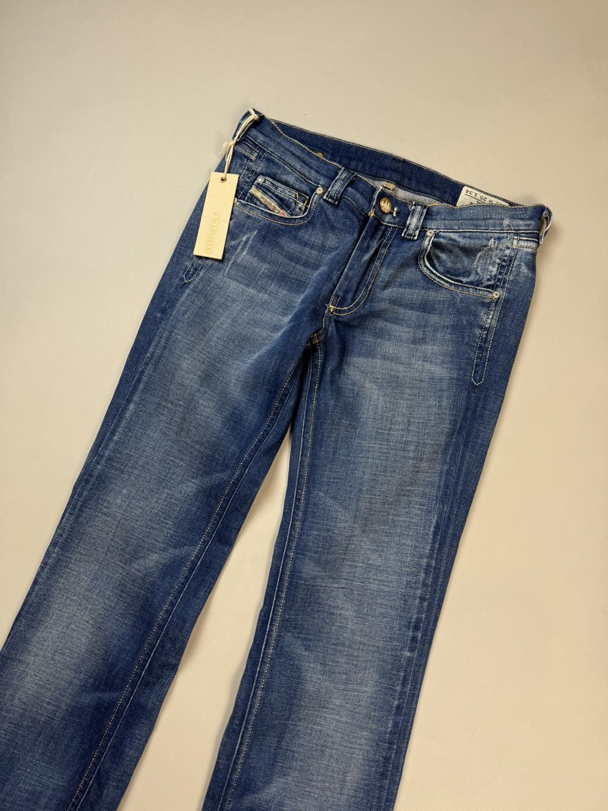 Diesel BNWT! Diesel Doozy Low Rise Wide Leg Y2K Denim Jeans Pants Size 26" / US 2 / IT 38 - 2 Thumbnail