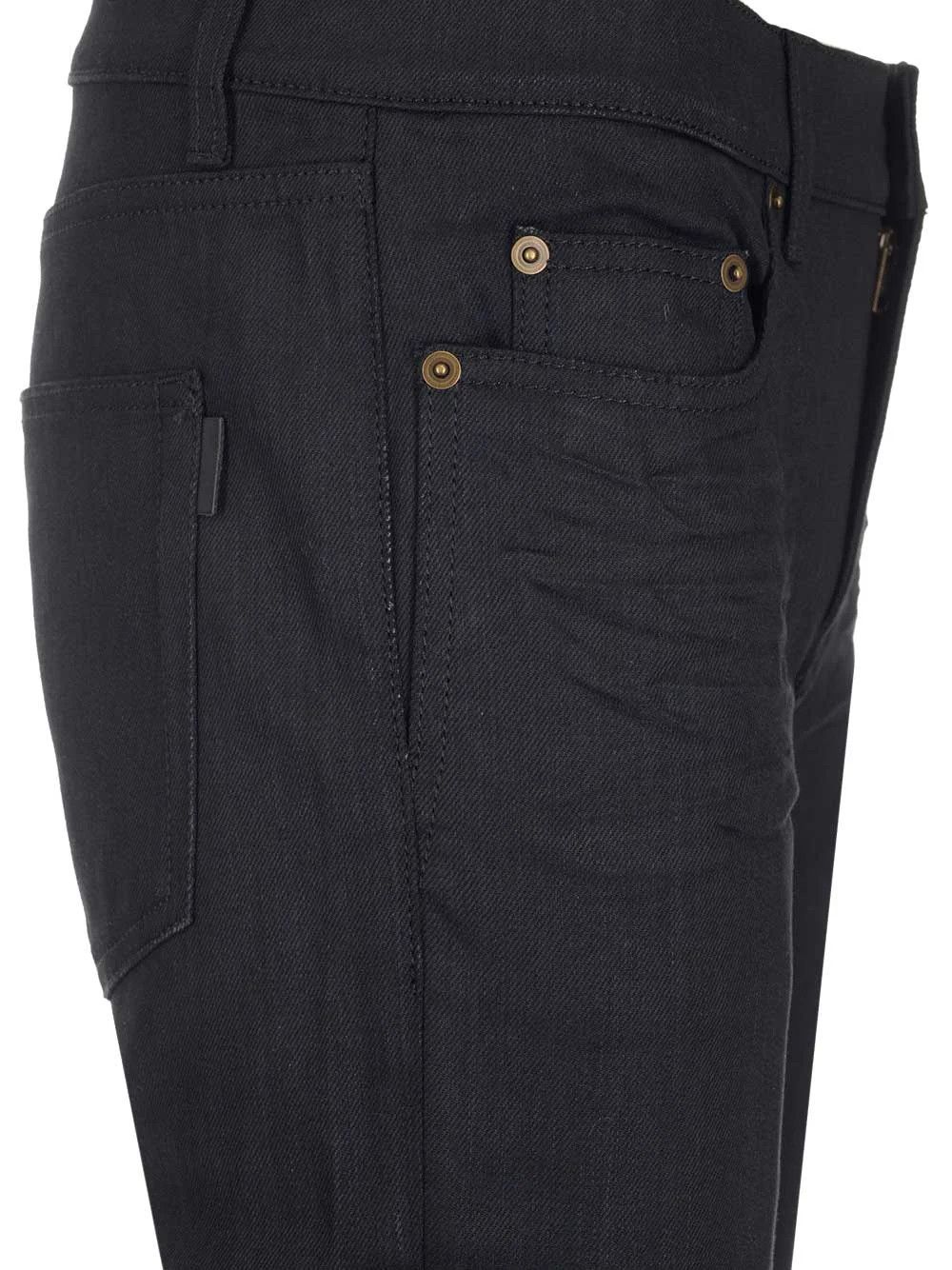 Saint Laurent Paris o1bcso1str0924 Cropped Skinny Fit Jeans in Black Size US 29 - 3 Thumbnail