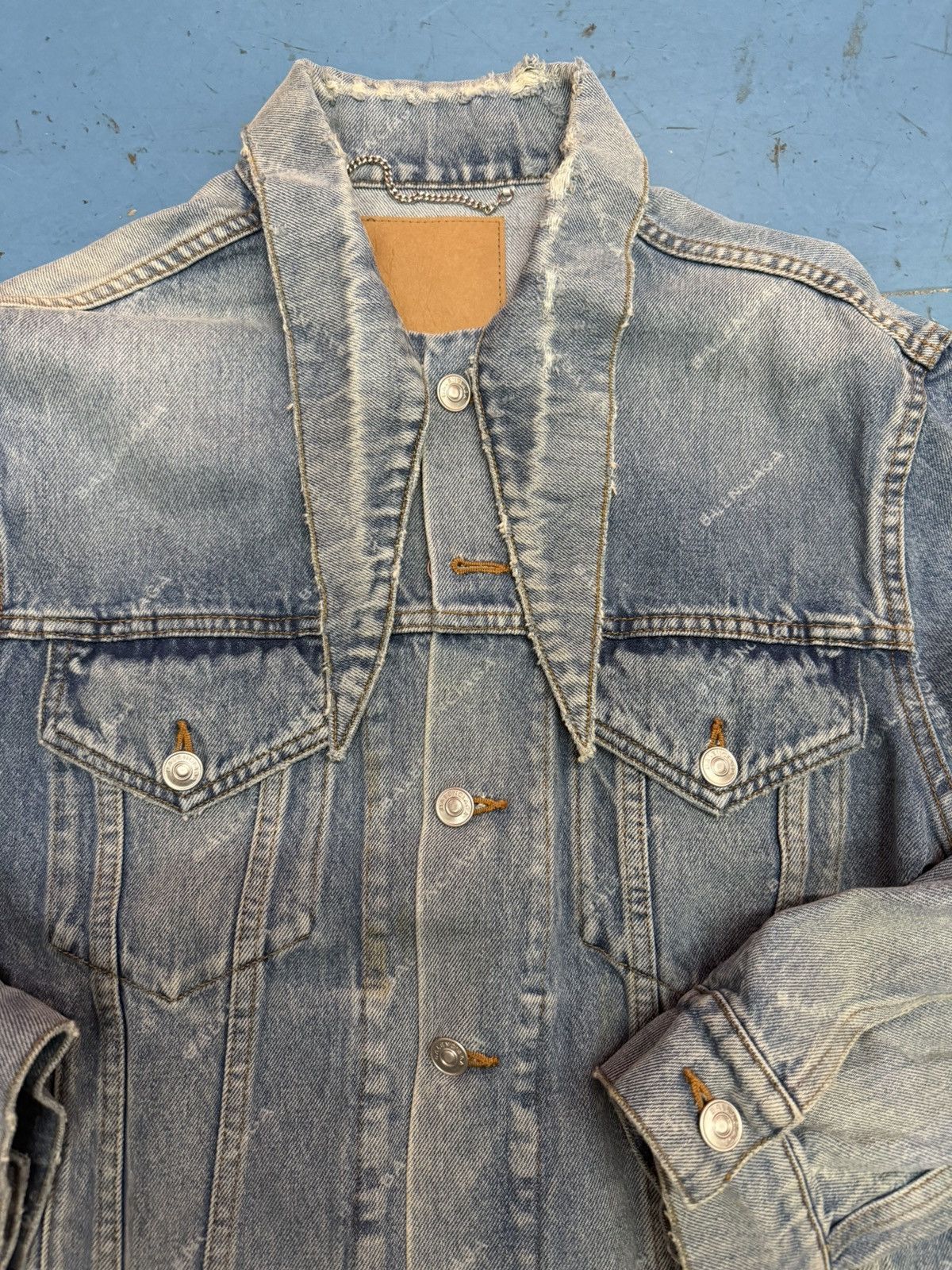Balenciaga BALENCIAGA SCARF COLLAR BLUE JACKET Size US L / EU 52-54 / 3 - 3 Thumbnail