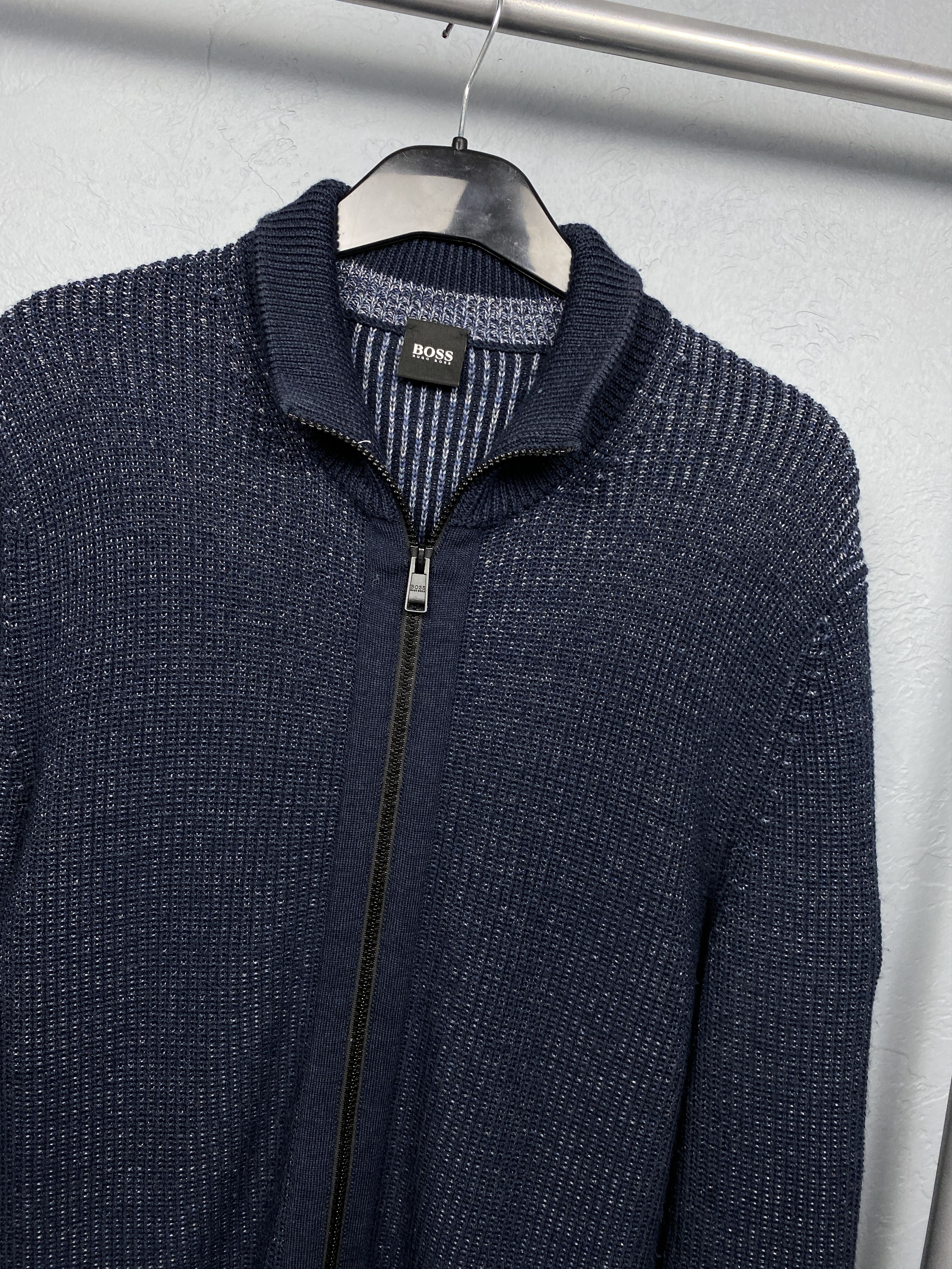 Hugo Boss Hugo Boss Vintage Mens Wool Knit Full Zip Sweater Size US S / EU 44-46 / 1 - 2 Thumbnail