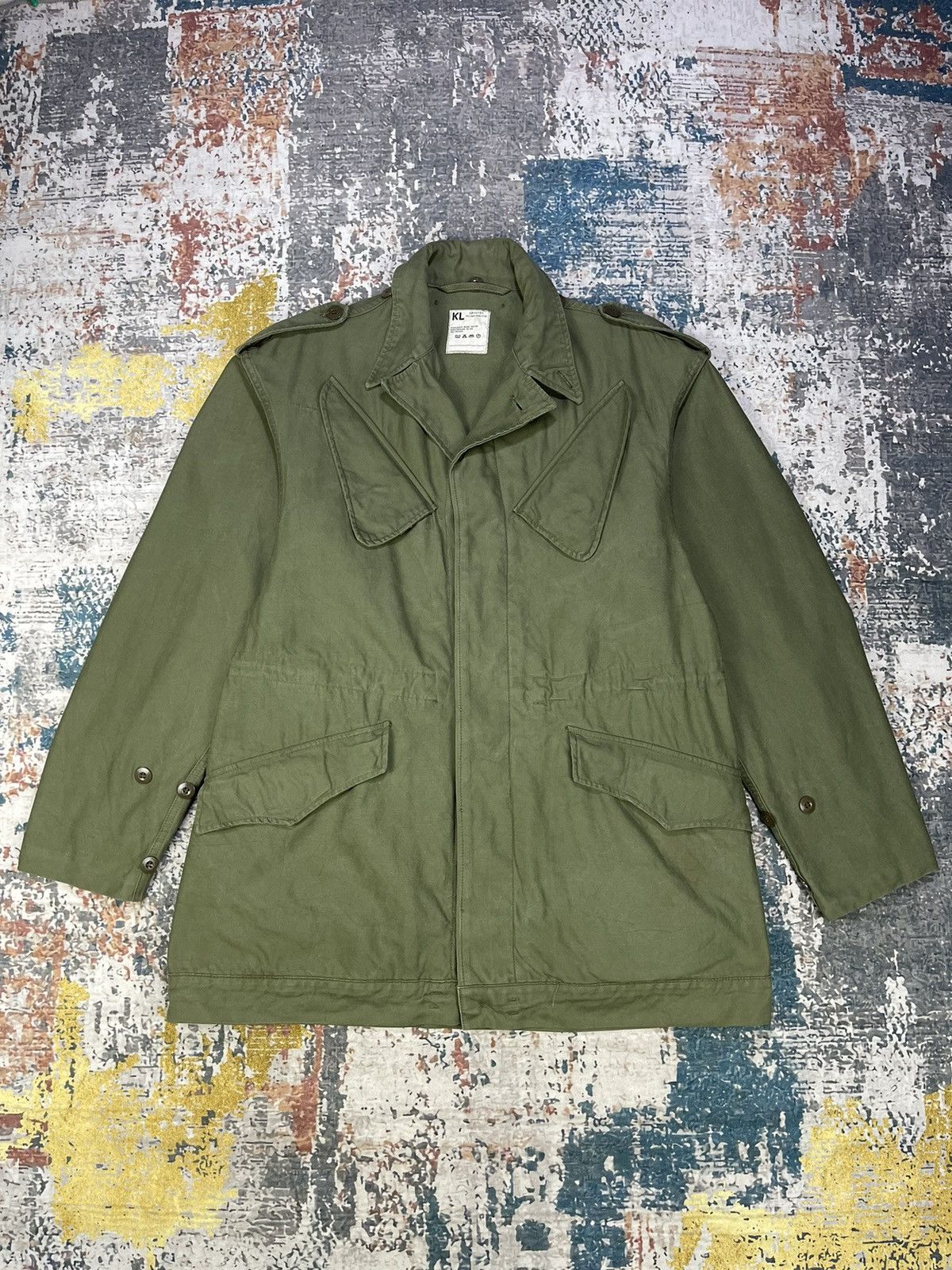 Vintage Vtg 70s KL Seyntex Dutch Army Military Field Jackets Size US L / EU 52-54 / 3 - 1 Thumbnail