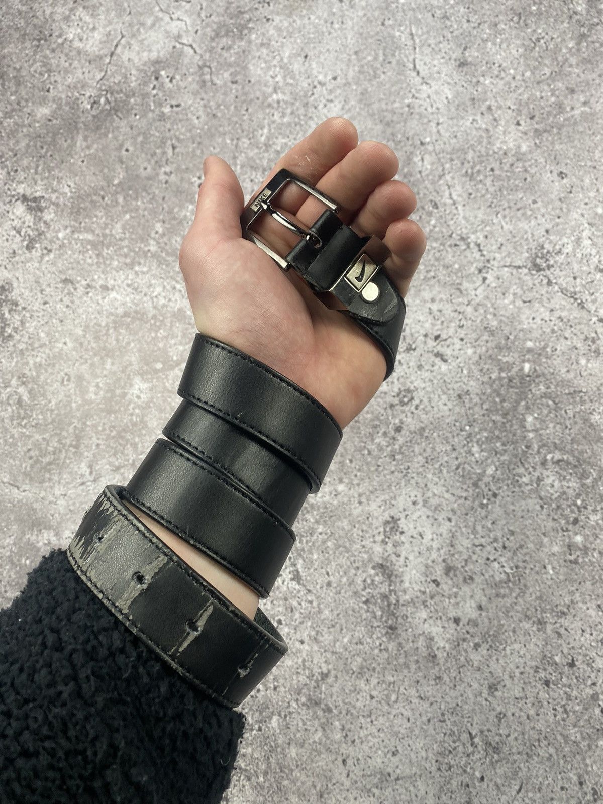 Nike × Vintage Vintage Y2K Nike Leather Belt Drill Streetwear Size ONE SIZE - 4 Thumbnail