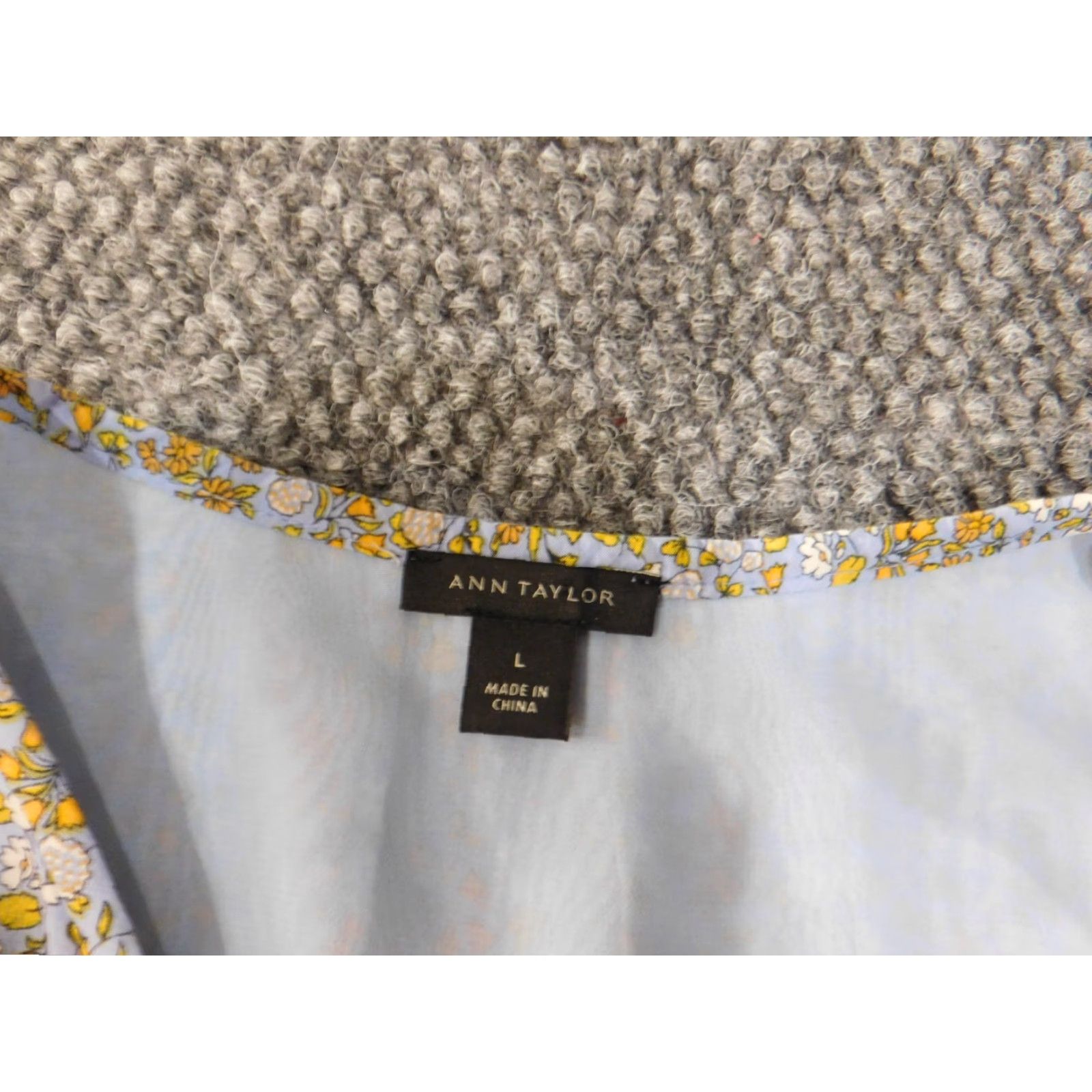 Ann Taylor Ann Taylor Dress Womens Large Blue Floral Lined Ruffles Pullover A-Line Knee Length Casual Crew Neck Polyester Rayon Straps Size L / US 10 / IT 46 - 7 Thumbnail