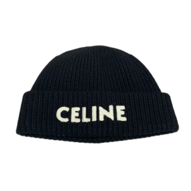 Celine Celine Black Letter Knit Cap Hat-yf Size ONE SIZE - 1 Thumbnail