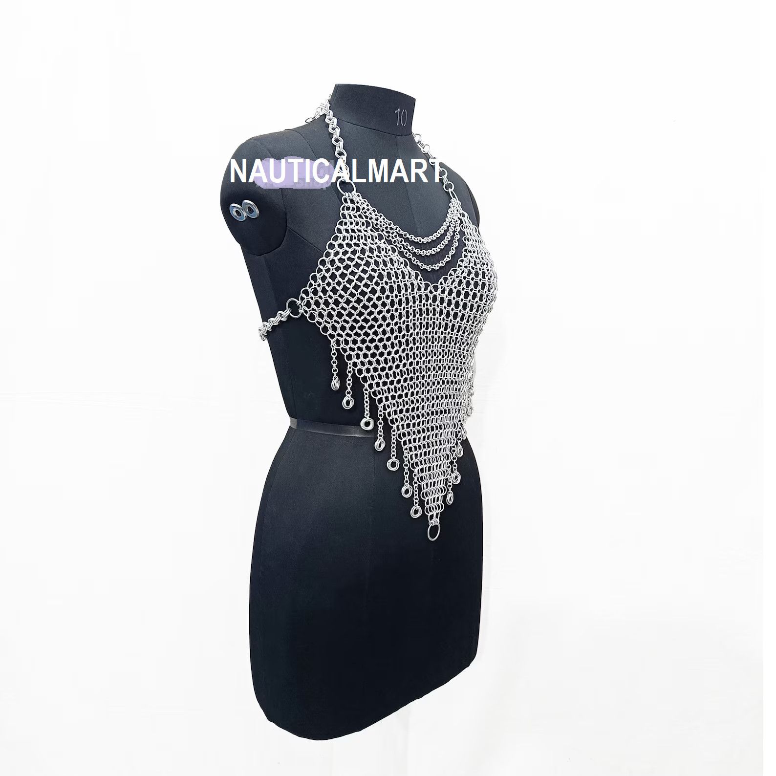 Other Chainmail Top Metal Aluminum Butted 10mm Ring Chain Size ONE SIZE - 2 Thumbnail