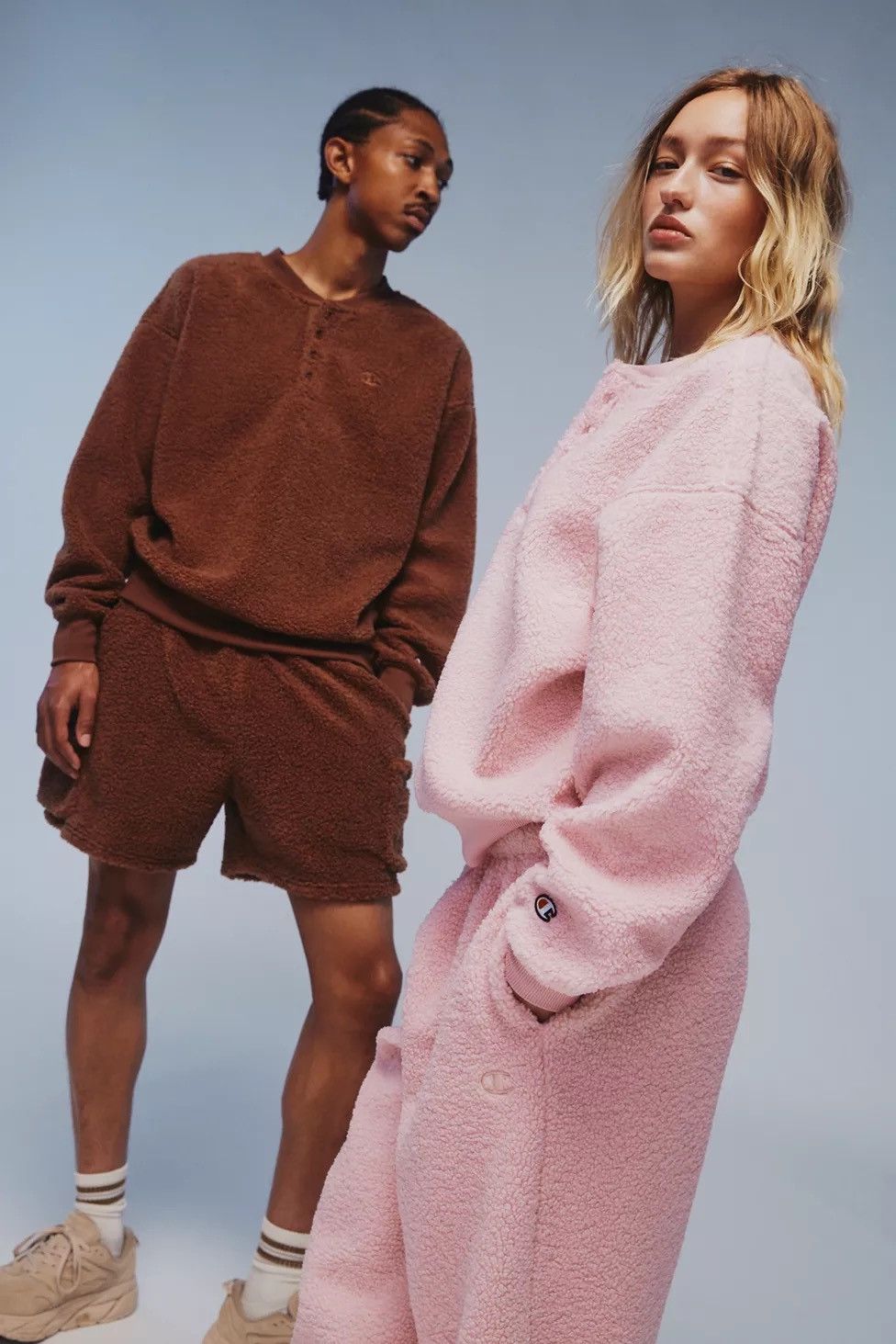 Champion Champion UO Exclusive Teddy Fleece Henley Sweatshirt Pink Size XS / US 0-2 / IT 36-38 - 2 Thumbnail