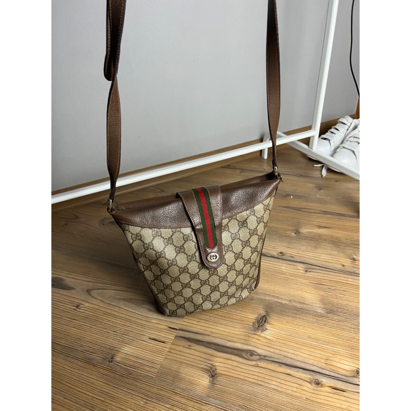 Gucci MINT! GUCCI Old GG Supreme Sherry Line Shoulder Bag Brown 40 Size ONE SIZE - 3 Thumbnail