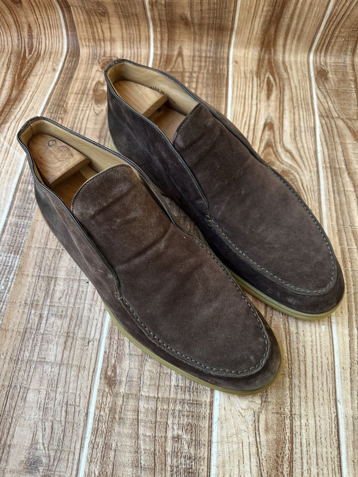 Loro Piana Loro Piana Dark Brown Open Walk Suede Loafers Size US 11 / EU 44 - 3 Thumbnail