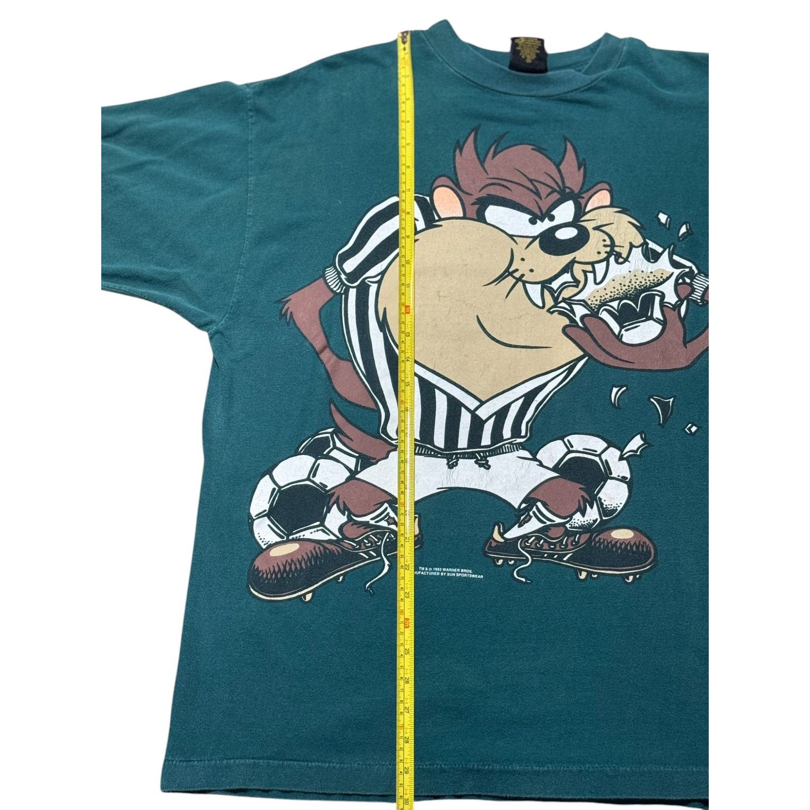 Warner Bros Vintage 1993 Looney Tunes Taz Soccer T-Shirt Warner Bros XL Size US XL / EU 56 / 4 - 8 Thumbnail