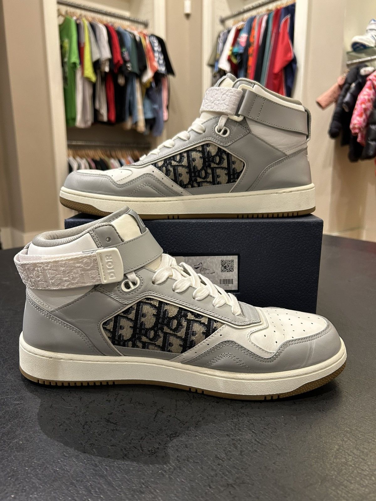 Dior Dior B27 High Top Sneakers - Oblique/Grey Size US 12 / EU 45 - 2 Thumbnail