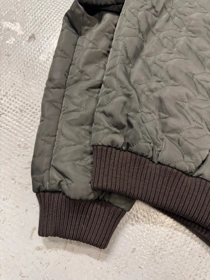 Dolce & Gabbana × Vintage AW2001 Dolce & Gabbana Quilted Olive Hybrid Leather Bomber Jacket Size US L / EU 52-54 / 3 - 5 Thumbnail