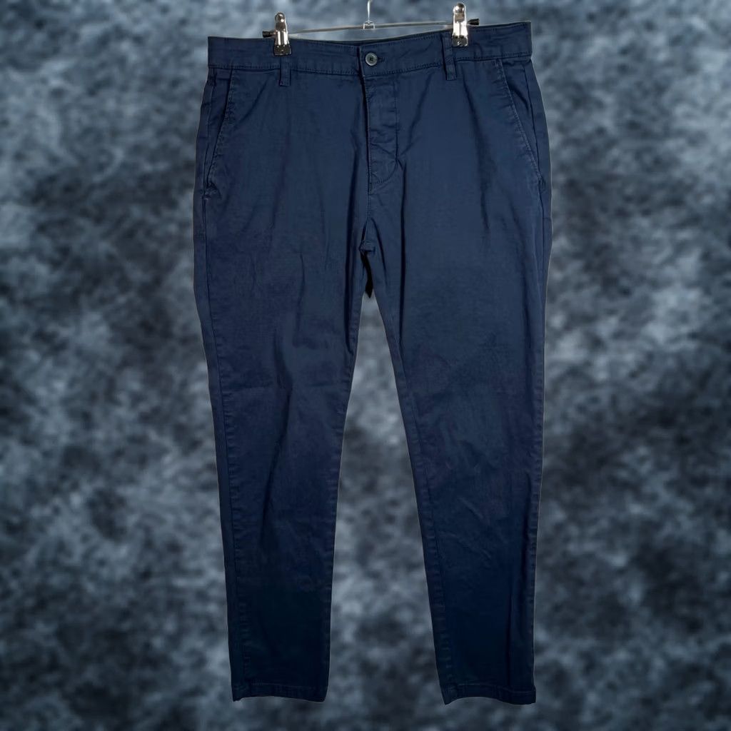Zara Zara Pants Mens Size 34 Navy Blue Chino Cotton Blend Slim Fit Size US 34 / EU 50 - 1 Thumbnail