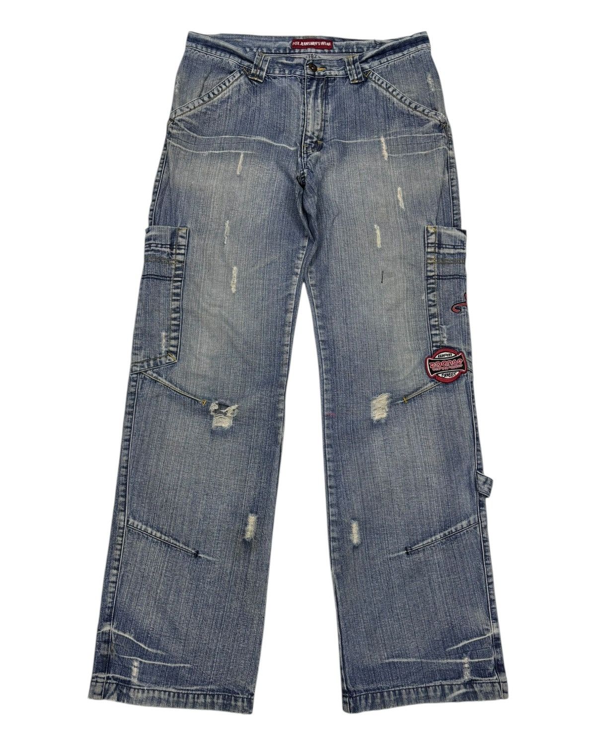 JNCO 🔥BAGGY JEANS MULTI POCKET DENIM FOX JEANS MENSWEAR HYPE Size US 35 - 1 Thumbnail