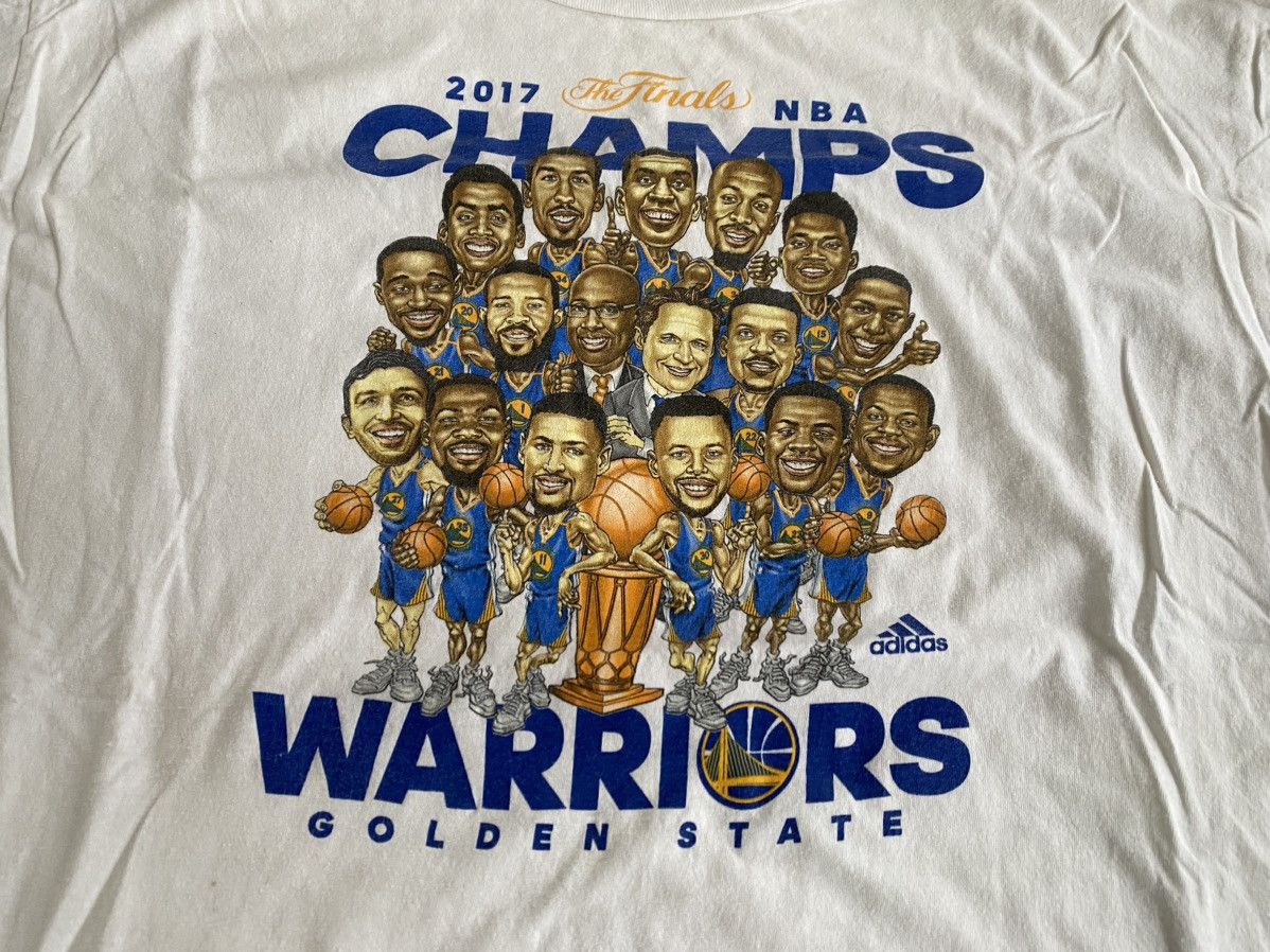 Adidas × NBA × Vintage 2017 golden state warriors Tshirt Size US XXL / EU 58 / 5 - 2 Thumbnail