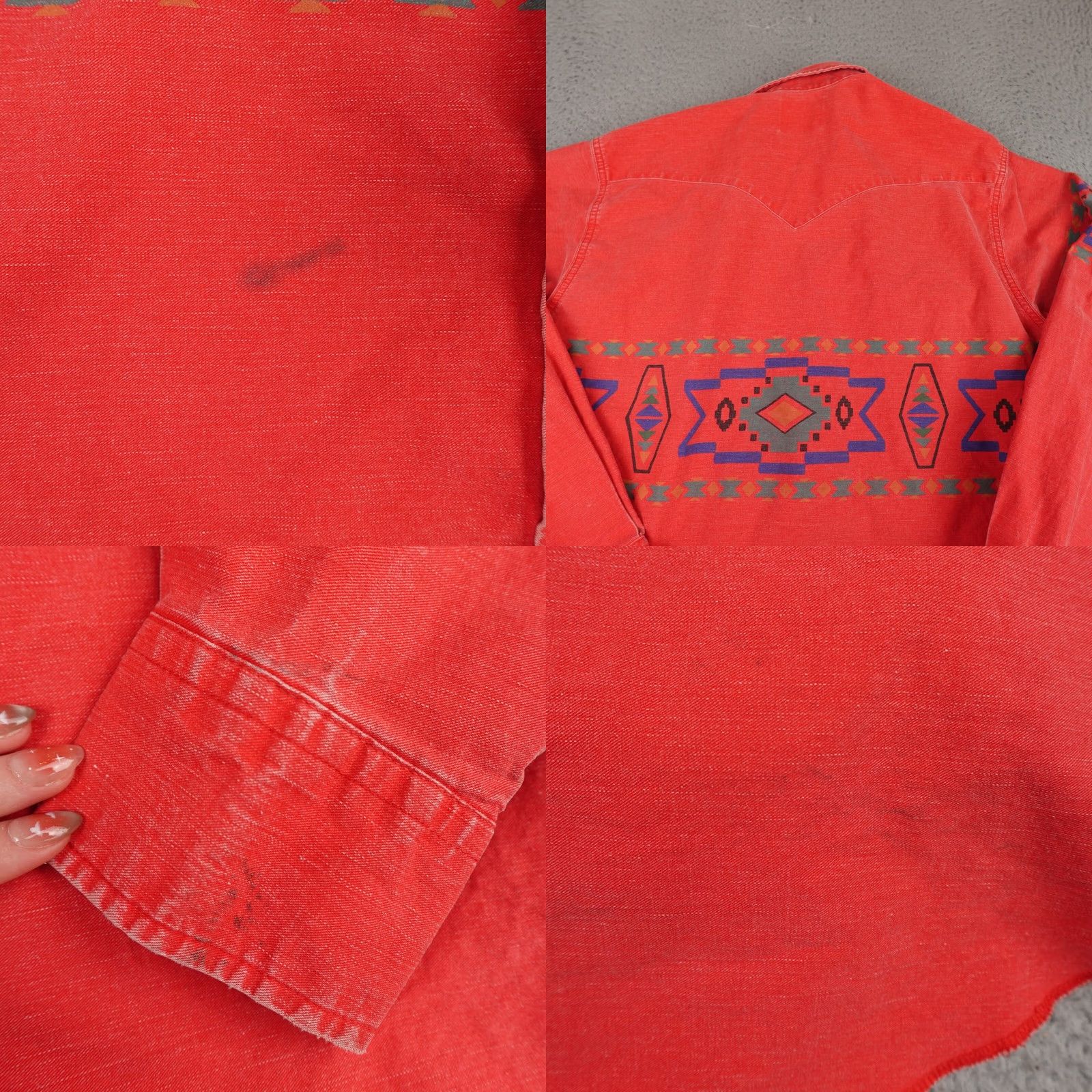 Wrangler VINTAGE Wrangler Shirt Mens XL Red Aztec Brushpopper Cowboy Western 90s Size US XL / EU 56 / 4 - 8 Thumbnail
