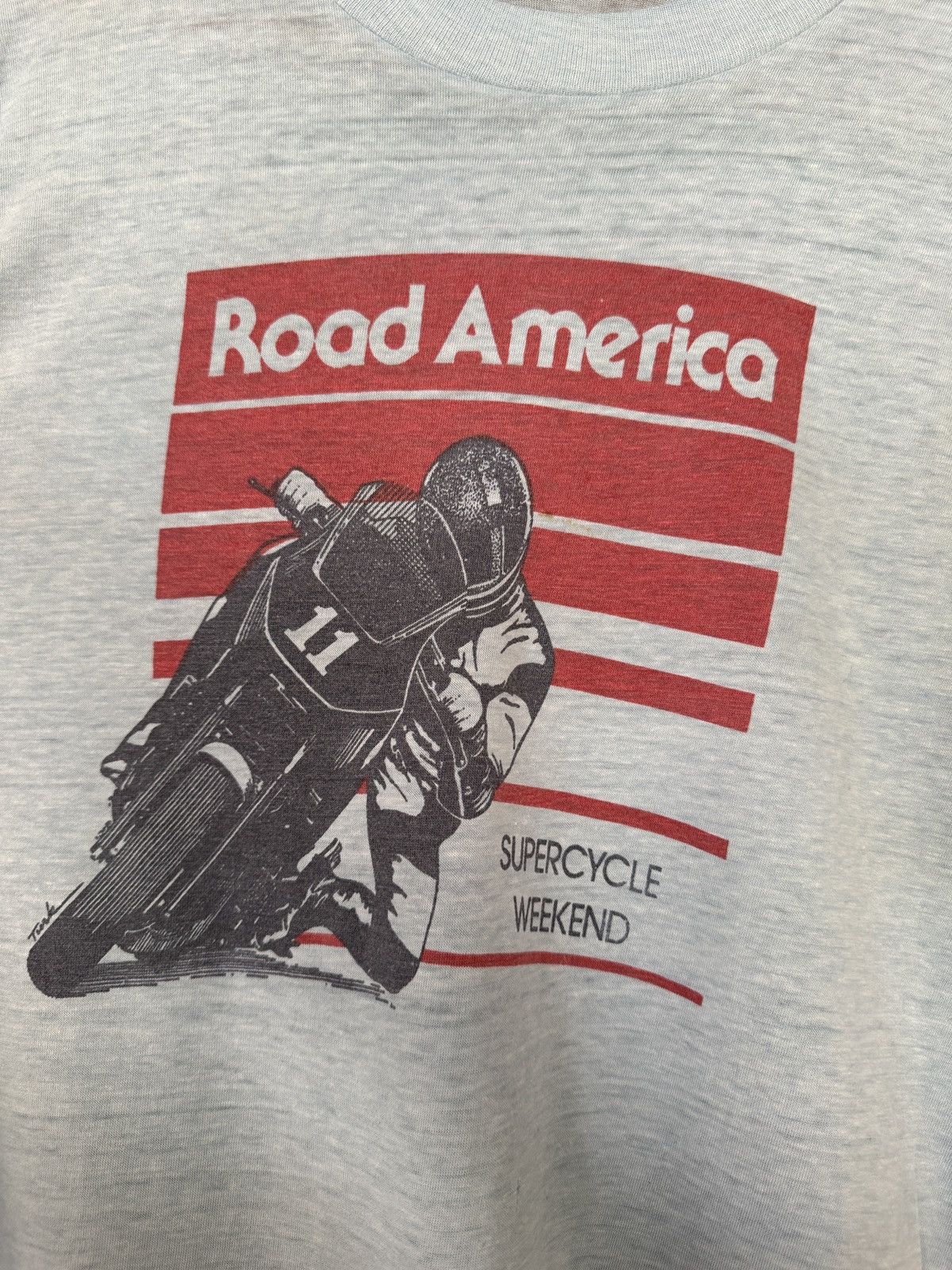 Vintage Vintage 80s Road America Supercycle Weekend Graphic Tee Size US M / EU 48-50 / 2 - 5 Thumbnail