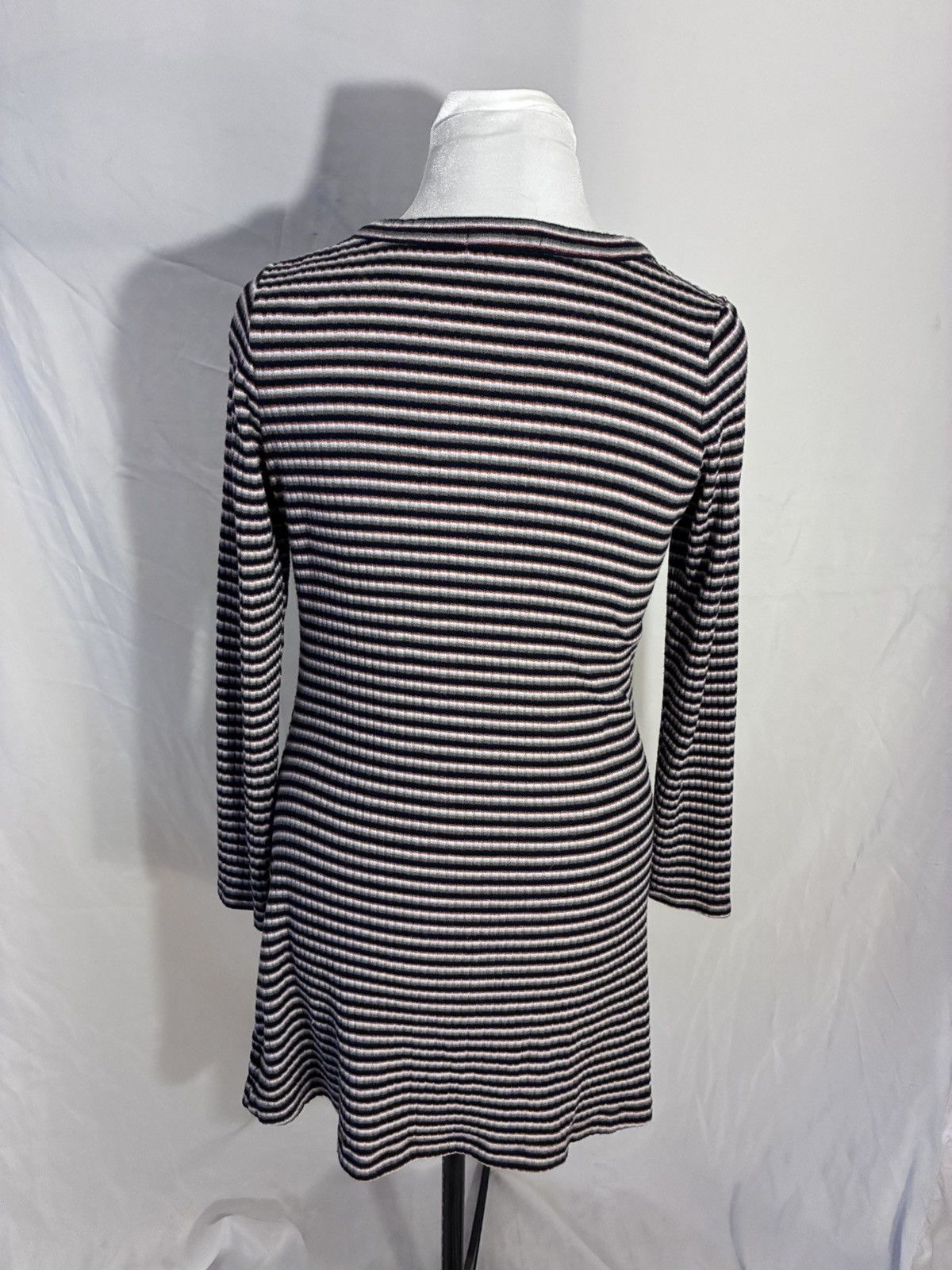 American Eagle Outfitters American Eagle Striped Soft Ribbed Fit & Flare Henley Dress Size M / US 6-8 / IT 42-44 - 5 Thumbnail