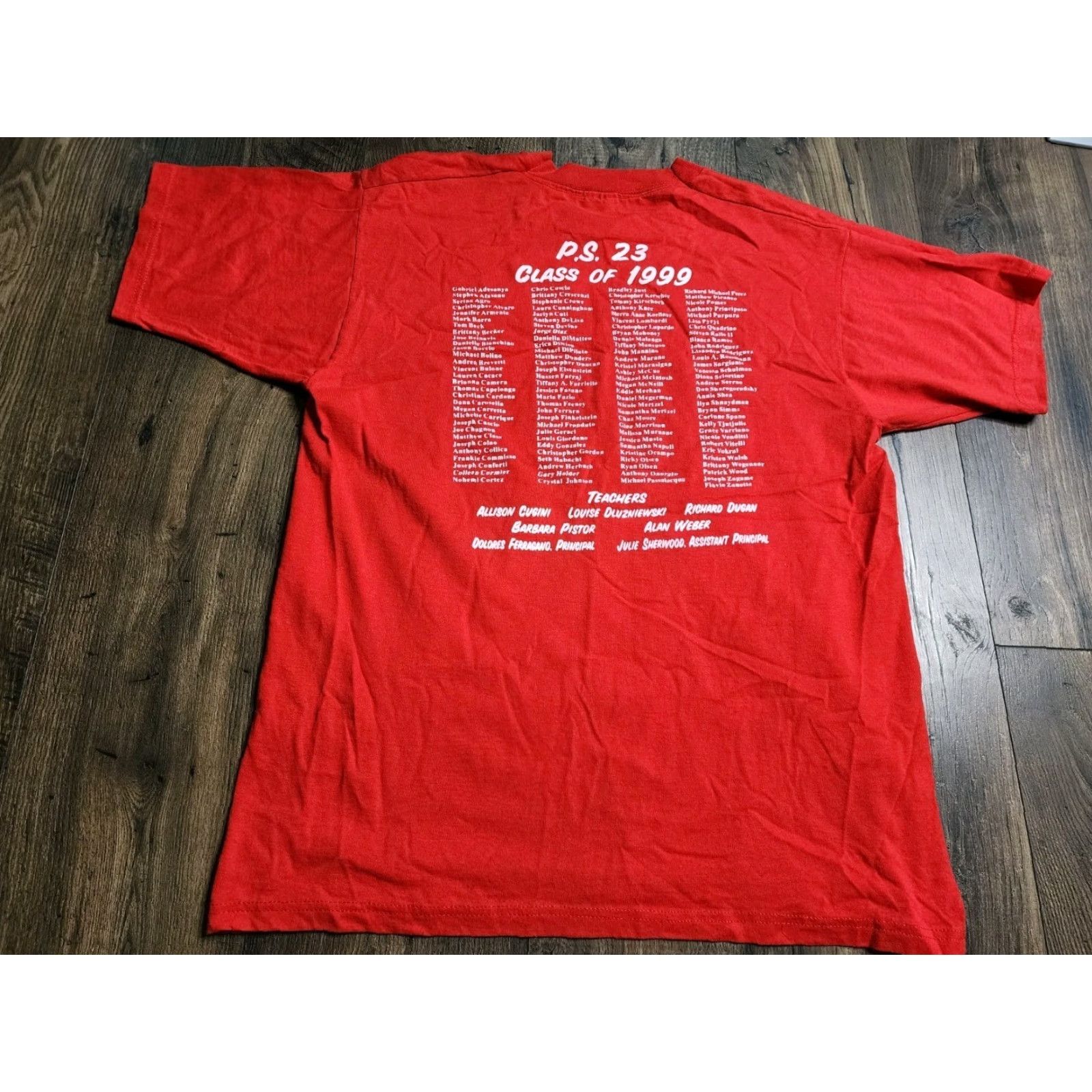 Fruit Of The Loom VINTAGE Fruit of the Loom Mens T-Shirt L Crew Neck Short Sleeve Red 90s School Class Of 99 Logo Graphic All Seasons Size US L / EU 52-54 / 3 - 2 Thumbnail