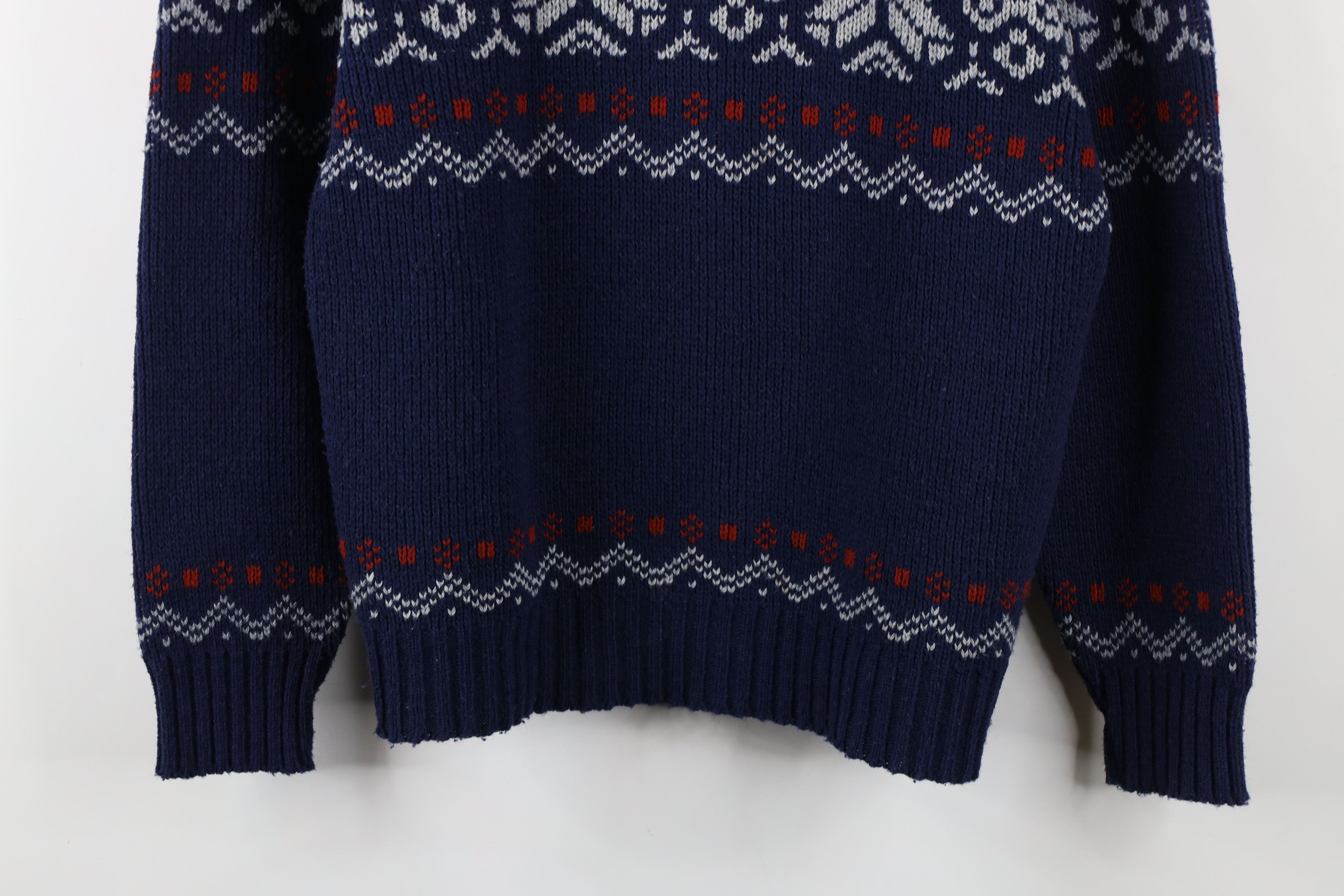 Vintage Vintage 90s Streetwear Snowflake Fair Isle Knit Sweater Size US M / EU 48-50 / 2 - 3 Thumbnail