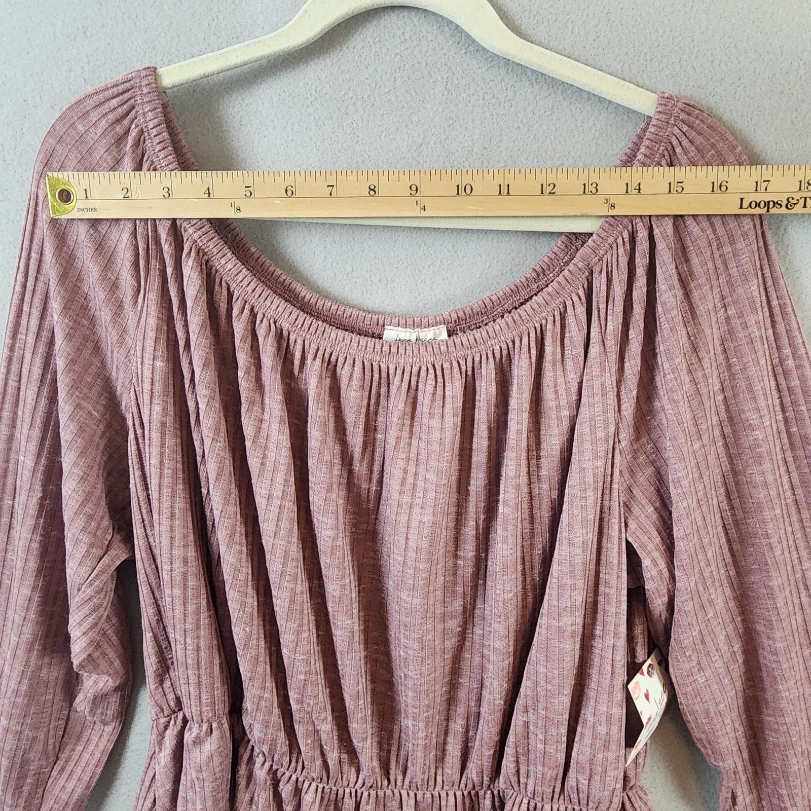 Other Free Kisses Top Women 3X Mauve Long-Sleeve Elastic Waist Size 3XL / US 20-22 - 3 Thumbnail