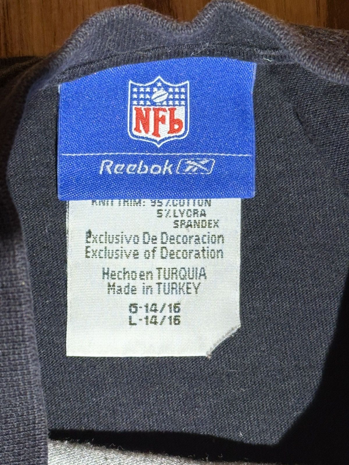 Reebok 2004-2006 Reebok Chicago Bears Gray and Black Tee Size US L / EU 52-54 / 3 - 4 Thumbnail