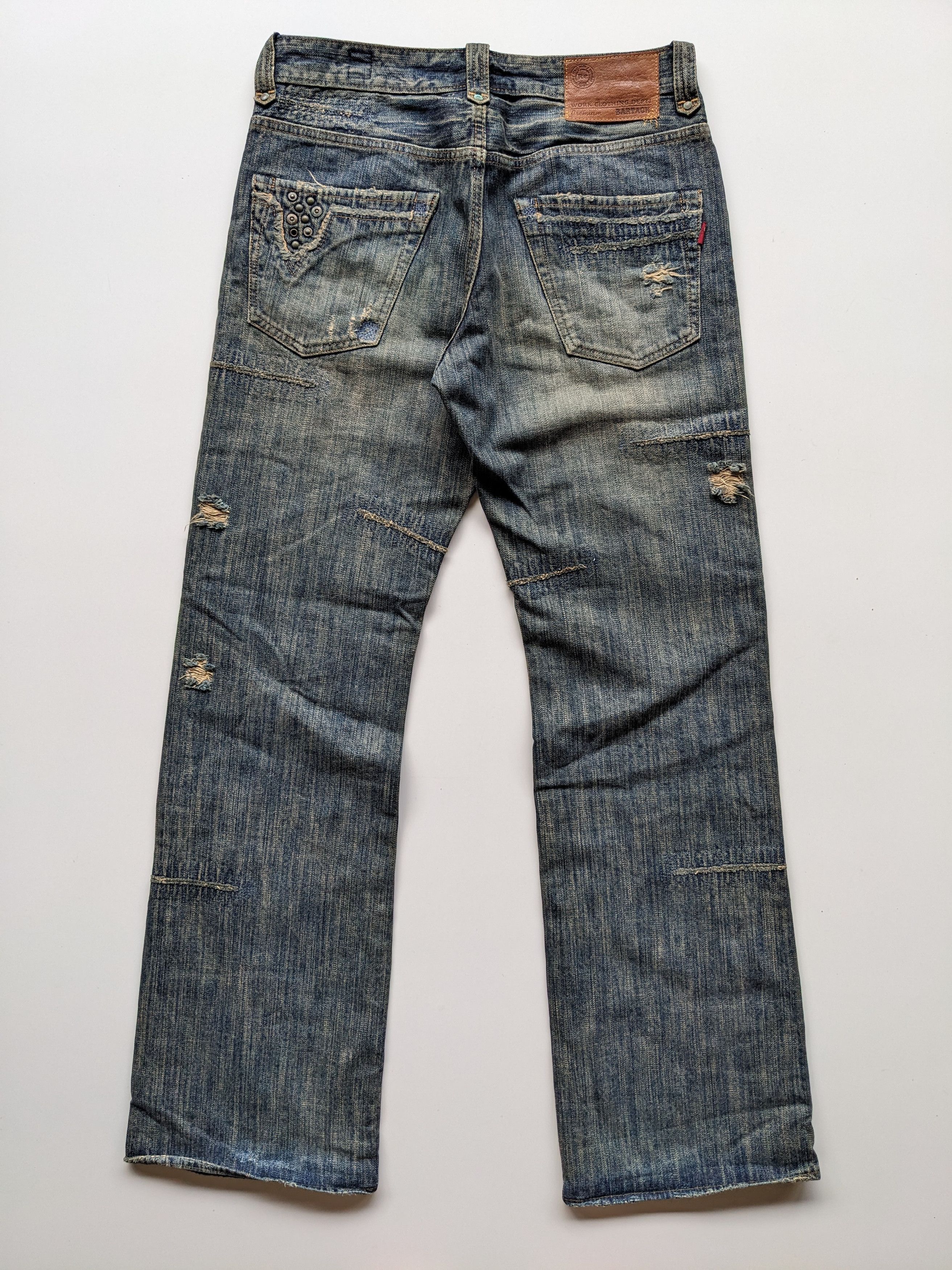 If Six Was Nine × Japanese Brand × Le Grande Bleu (L.G.B.) Bartack distressed clawmark jeans Size US 31 - 2 Thumbnail