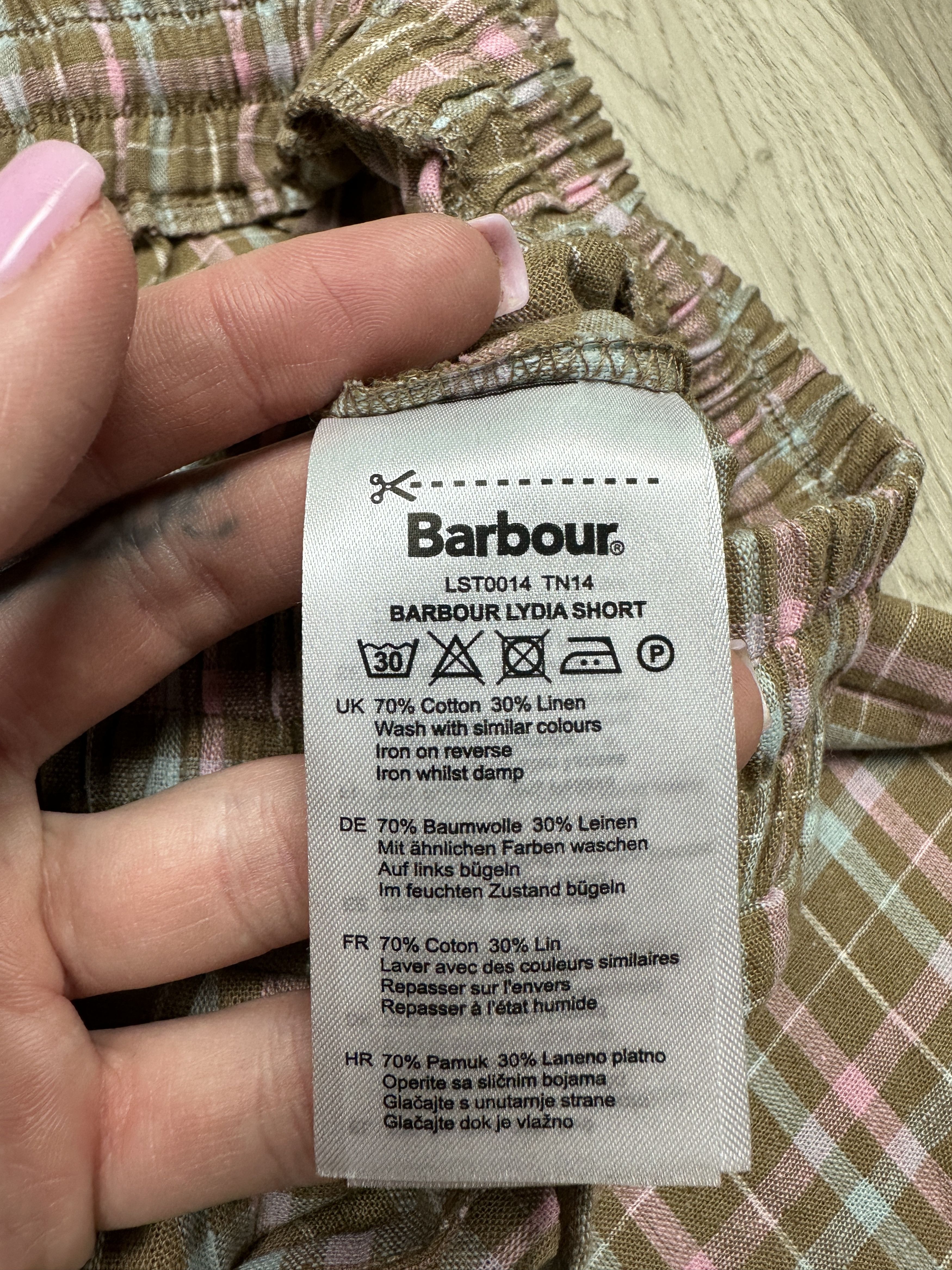 Barbour NEW Barbour Womens Lydia LINEN Check Shorts Size 27" / US 4 / IT 40 - 6 Thumbnail