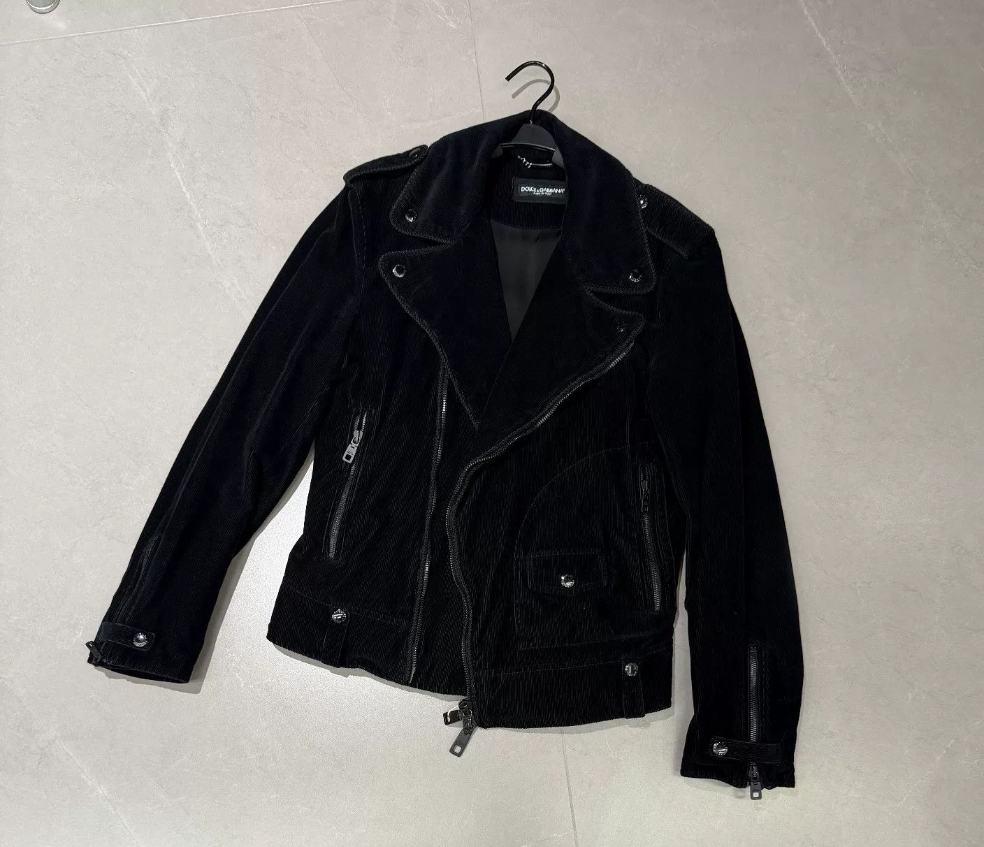 Dolce & Gabbana Dolce & Gabbana Corduroy Biker Jacket Size US S / EU 44-46 / 1 - 1 Thumbnail