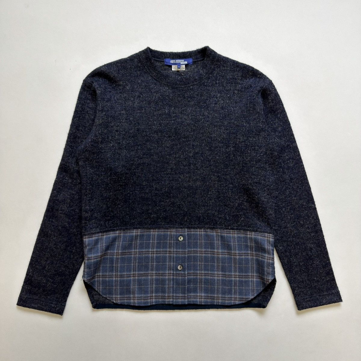 Comme des Garcons A/W 19 Hybrid Wool/Flannel Hem Sweater Size US M / EU 48-50 / 2 - 2 Thumbnail