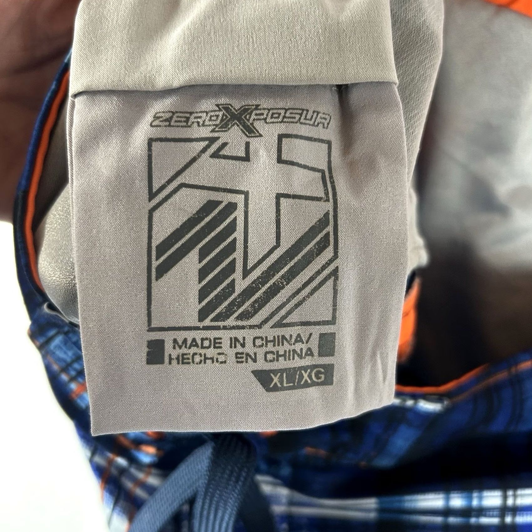 ZeroXposur Zero Xposur Mens XL Blue Trunks Beach Quick Dry Drawstring Plaid Geometric Size ONE SIZE - 4 Thumbnail