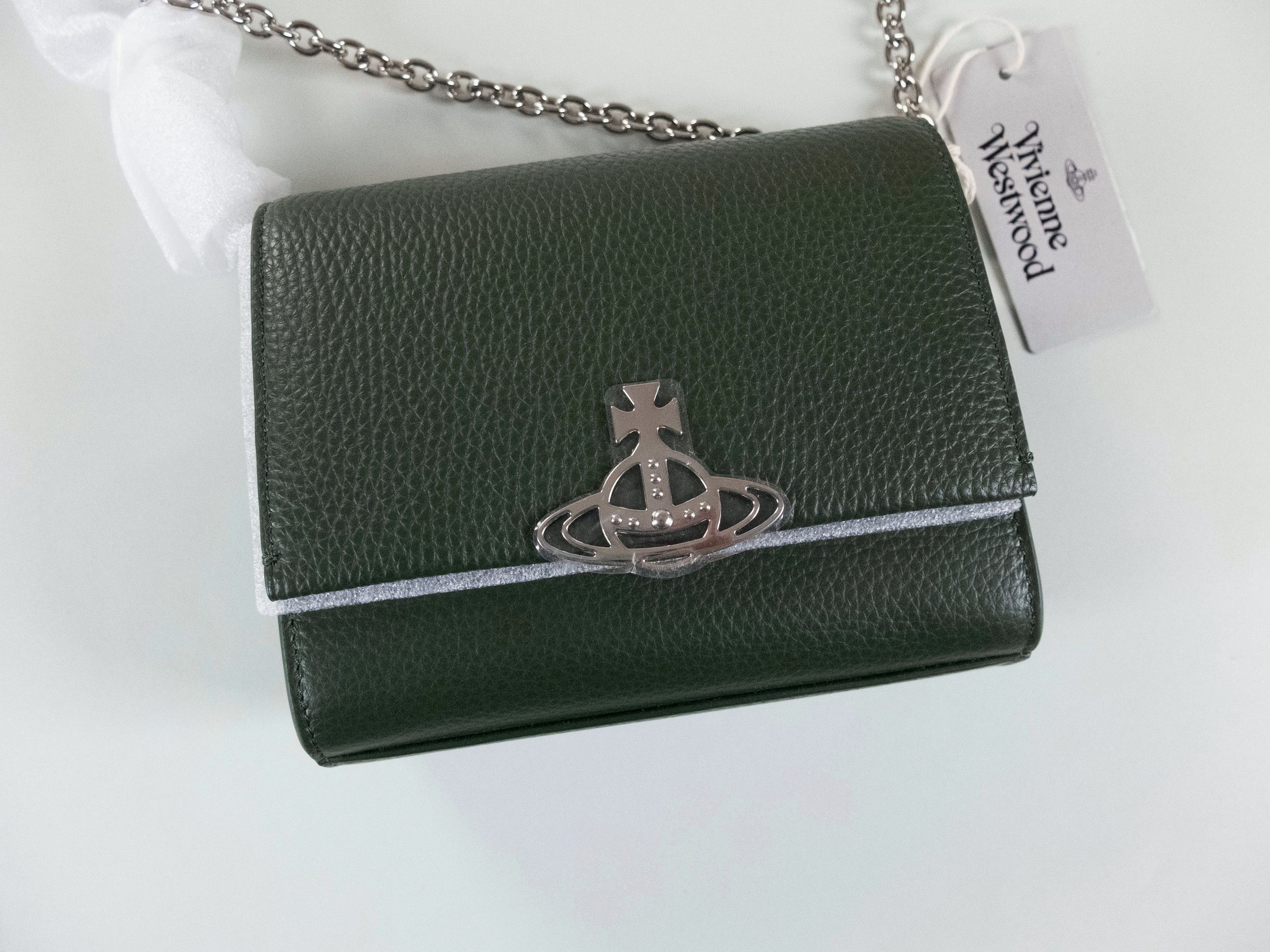 Vivienne Westwood VIVIENNE WESTWOOD Lucy small green leather crossbody bag Size ONE SIZE - 4 Thumbnail