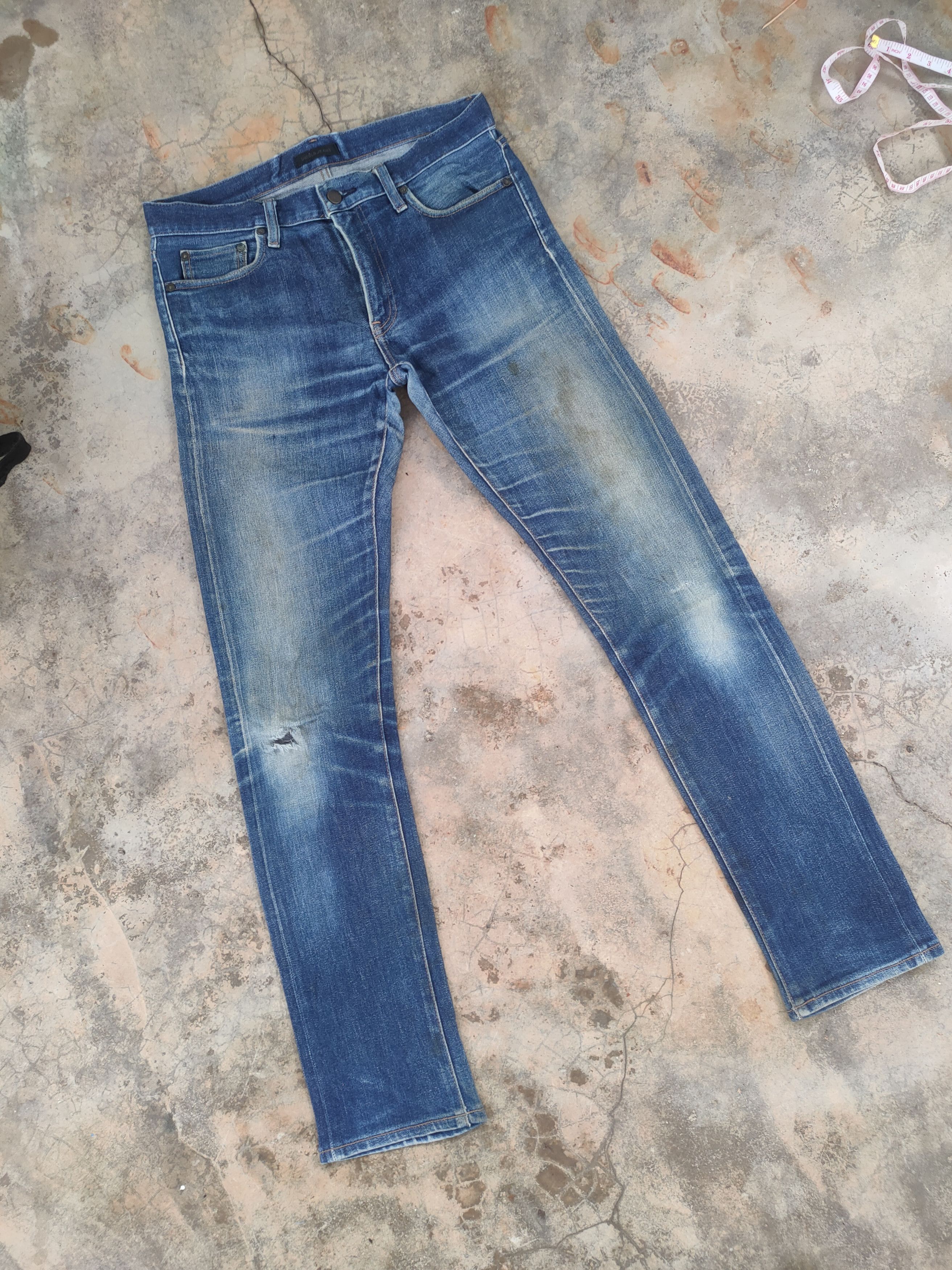 Japanese Brand VINTAGE JAPANESE RUSTY SKINNY FADED DISTRESSED JEAN PANTS Size US 32 / EU 48 - 2 Thumbnail