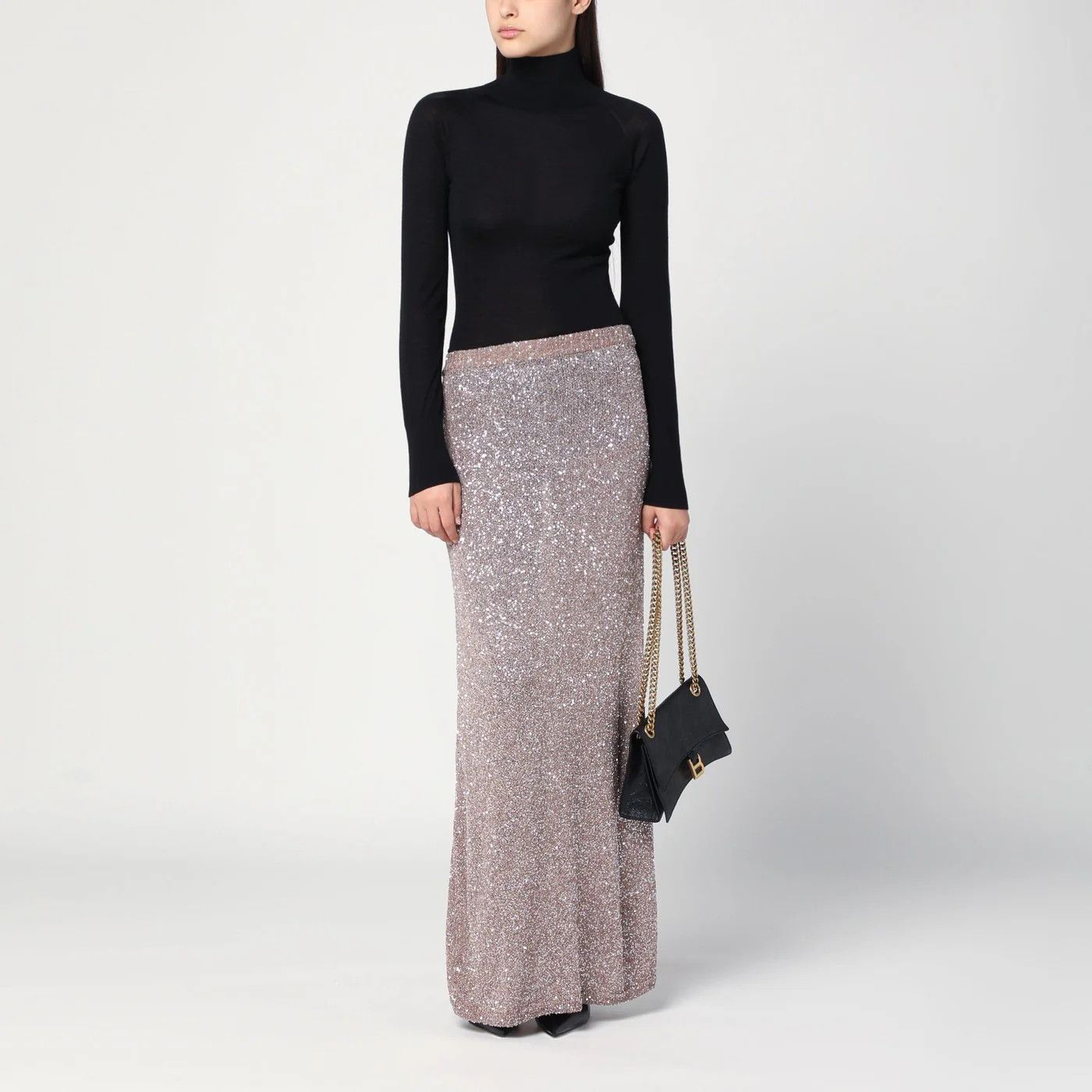 Balenciaga o1d2blof0426 Maxi Skirts in Light Brown/Silver Size 30" / US 8 / IT 44 - 2 Thumbnail