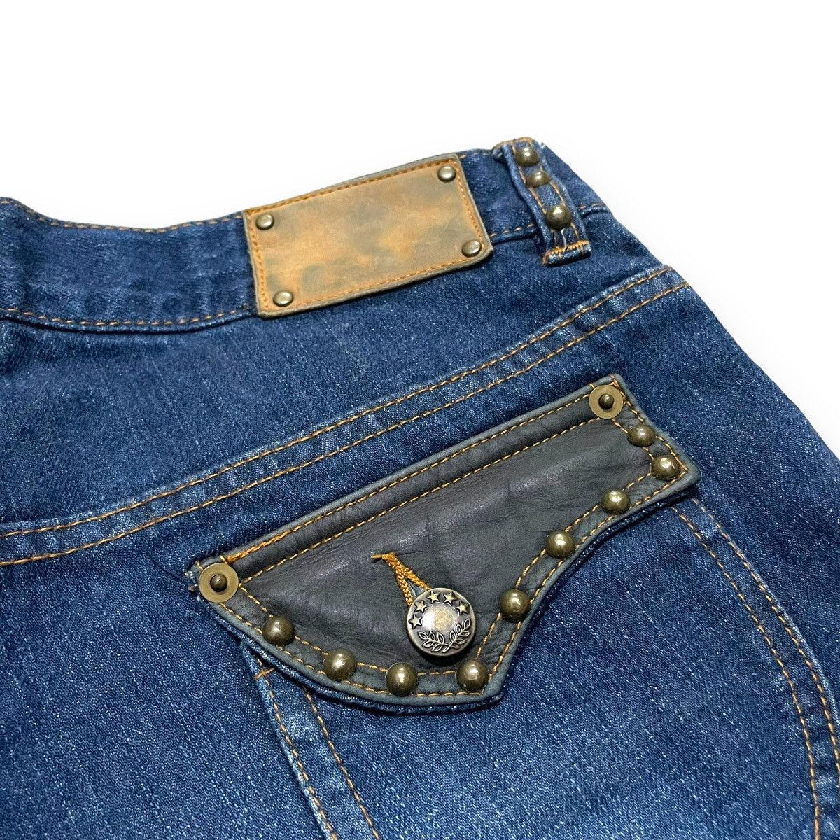 If Six Was Nine × Japanese Brand × Le Grande Bleu (L.G.B.) 🇯🇵 SUPER FLARE FLOW HAND JAM LOW RISE DENIM PANTS Size US 30 / EU 46 - 14 Thumbnail