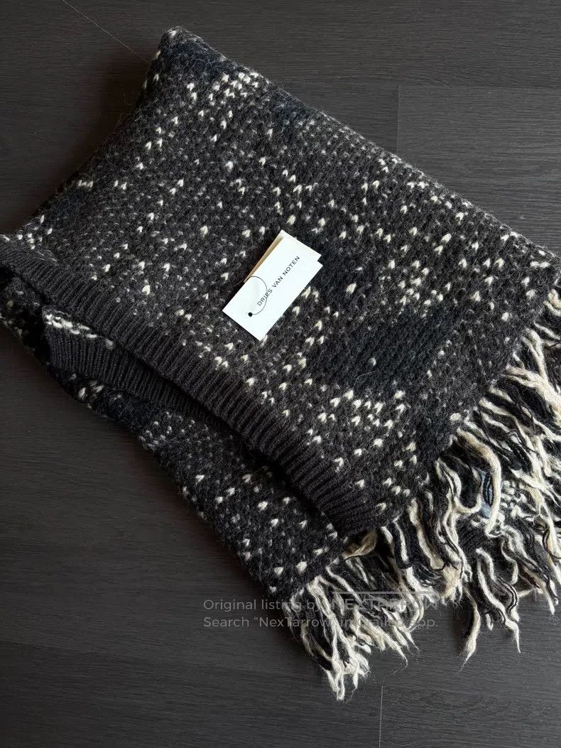 Dries Van Noten Dries Van Noten Brown Single-Side Frayed Wool Scarf Size ONE SIZE - 2 Thumbnail