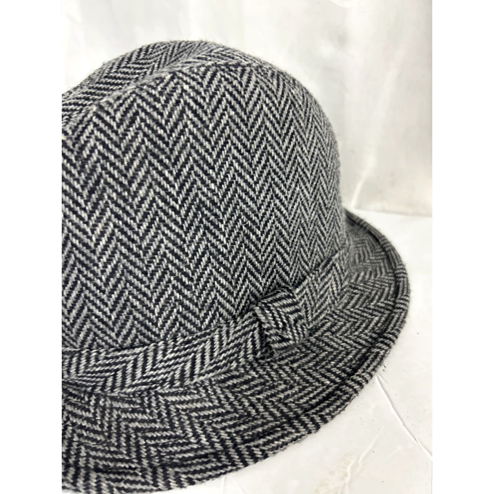 Vintage Dorfman Pacific Scala Hat Mens Large Wool Blend Herringbone Fedora Grey Vtg Size ONE SIZE - 2 Thumbnail